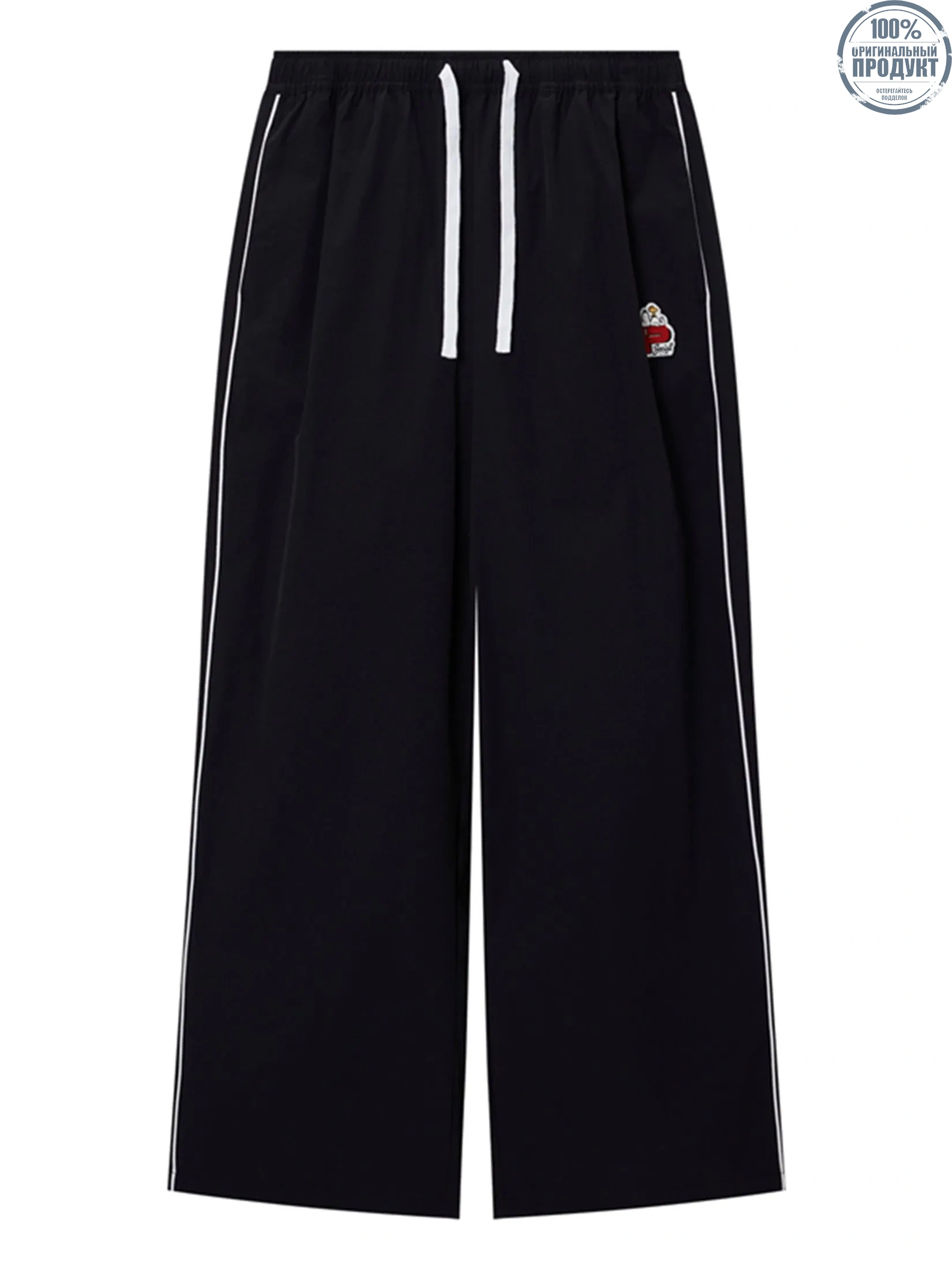 GIORDANO Women's Wide Leg Woven Pants (Snoopy) Black GIORDANO Women's Wide Leg Woven Pants (Snoopy) Black