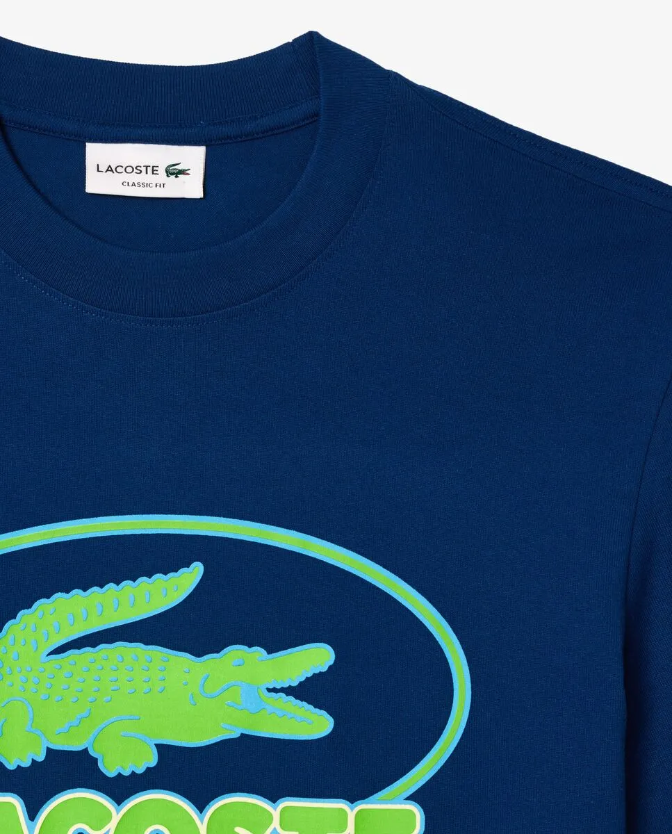 LACOSTE Heavy Cotton Graphic T-shirt Blue LACOSTE Heavy Cotton Graphic T-shirt Blue