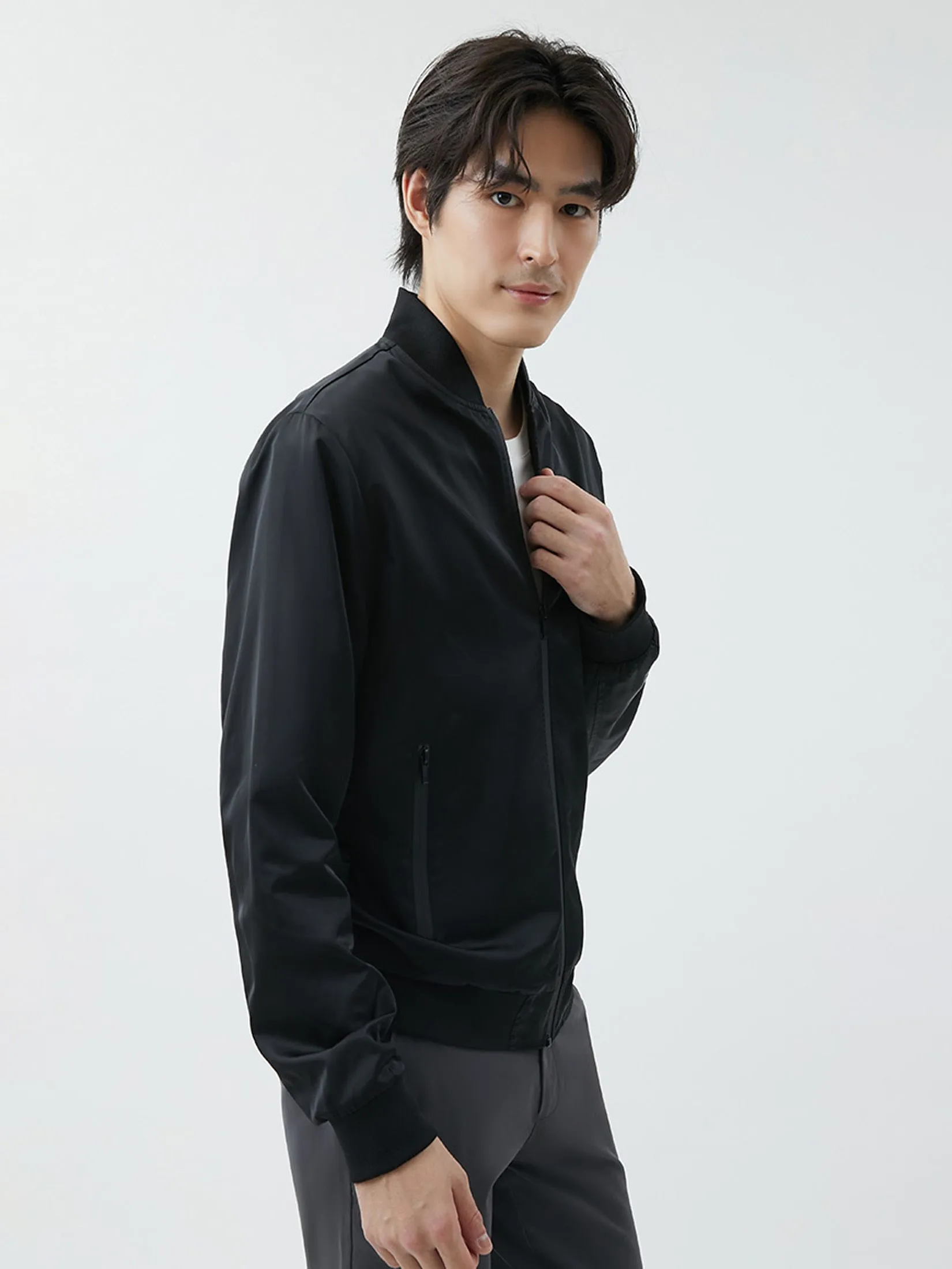 DAPPER DAPPER Nylon Bomber Jacket Black DAPPER DAPPER Nylon Bomber Jacket Black
