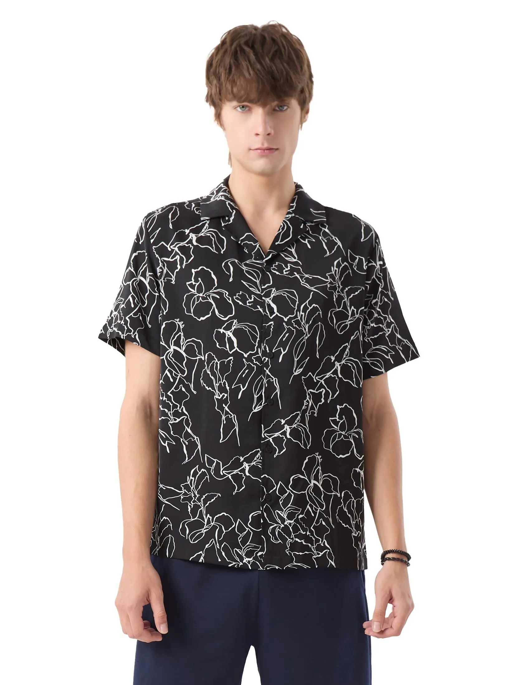ESP Hawaiian Shirt Men Black ESP Hawaiian Shirt Men Black