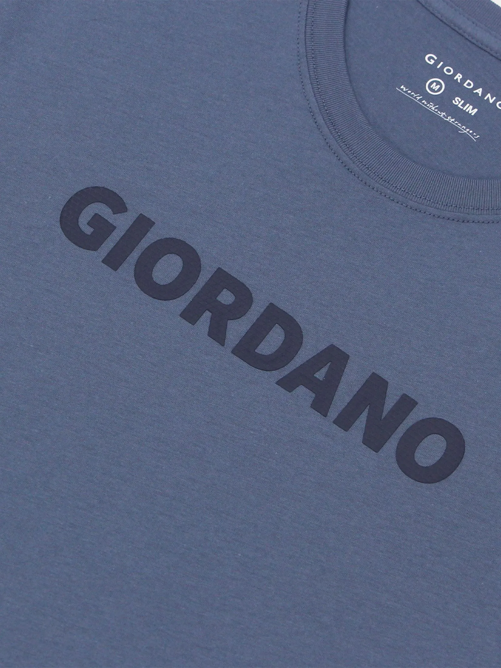 GIORDANO Men's Slim Jersey Printed Tee (Signature) Napture Blue GIORDANO Men's Slim Jersey Printed Tee (Signature) Napture Blue
