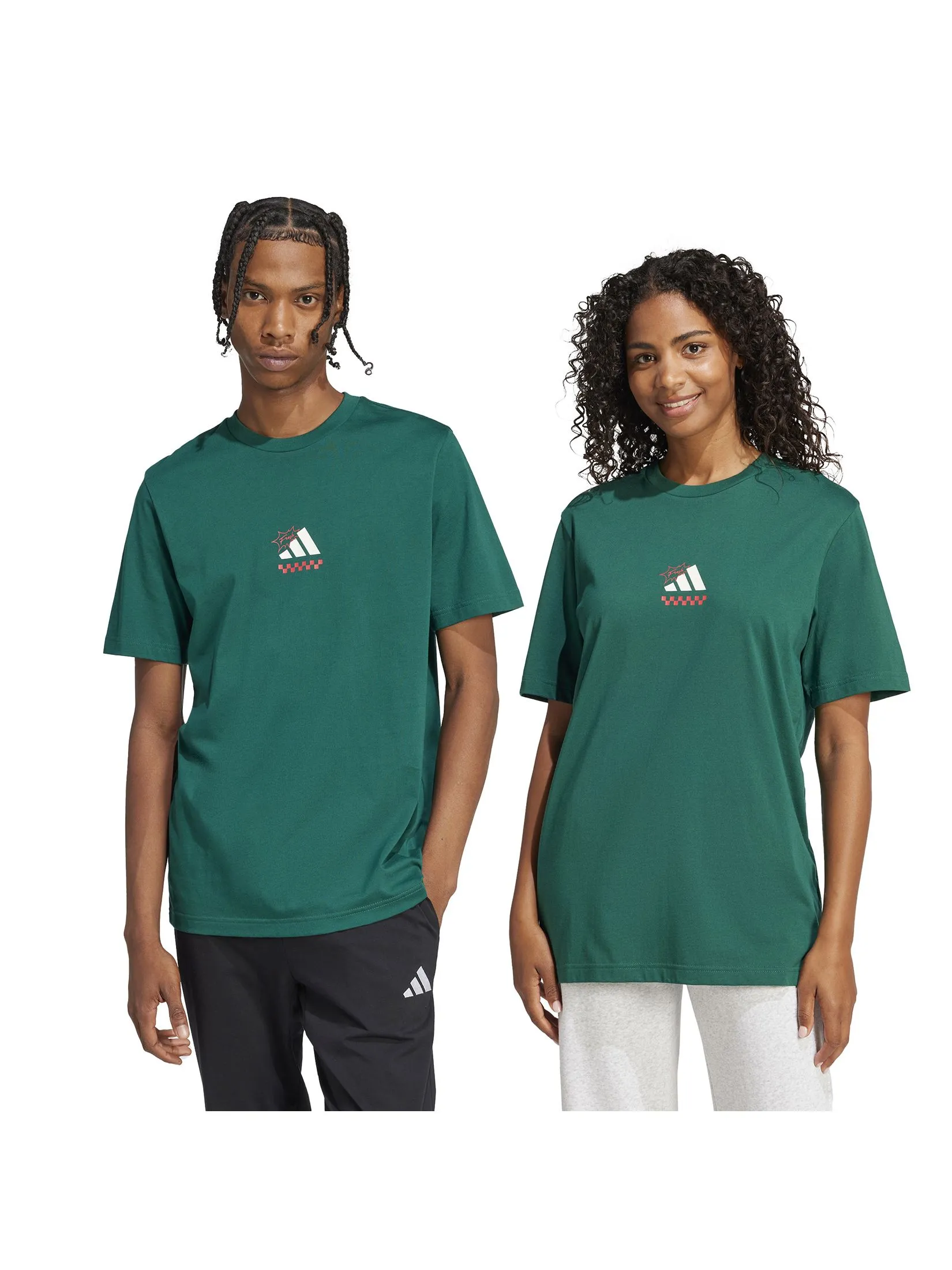ADIDAS Men T-Shirt Lounge Pizza Graphic Collegiate Green ADIDAS Men T-Shirt Lounge Pizza Graphic Collegiate Green
