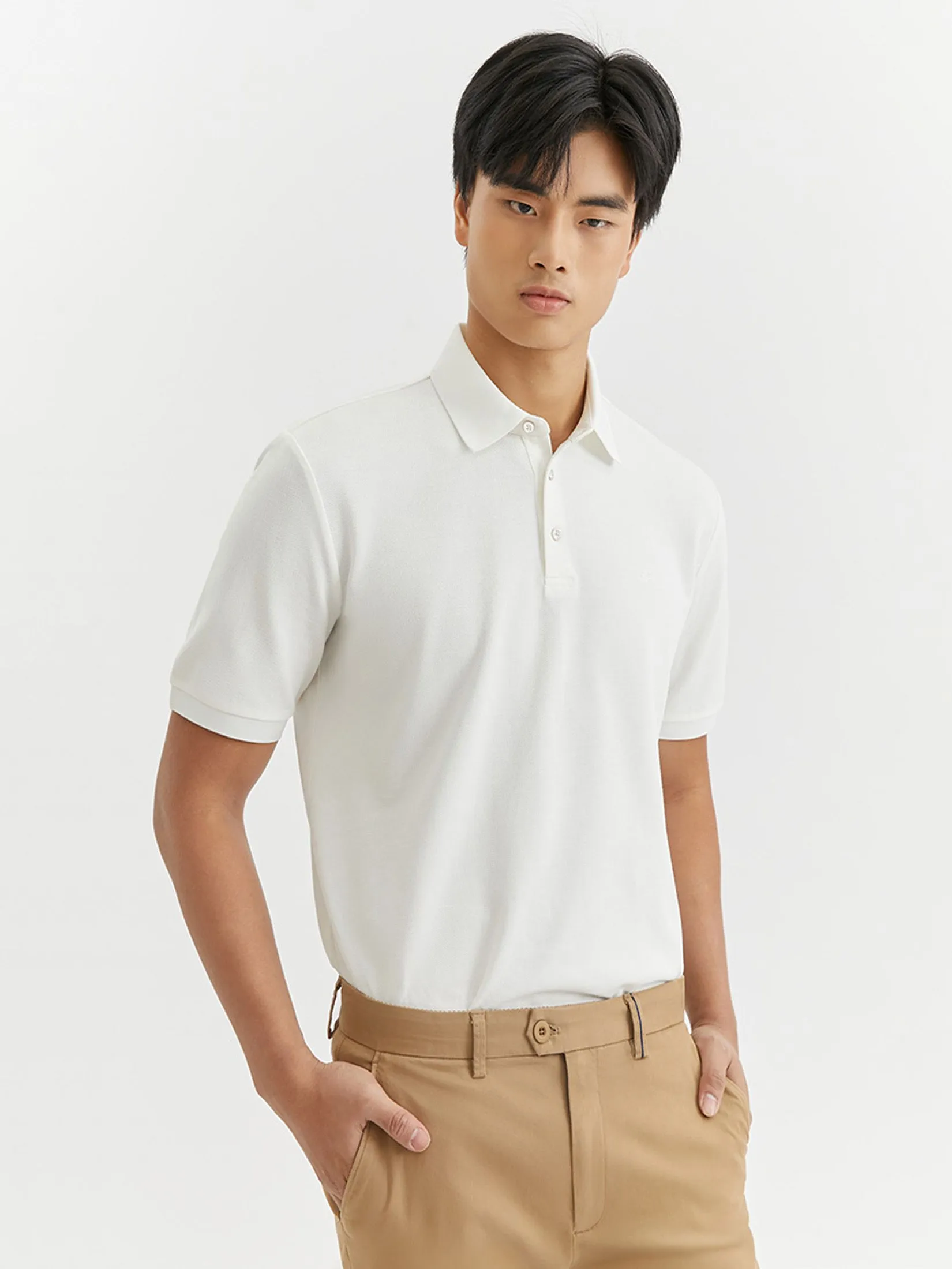 DAPPER DAPPER DP Iconic Piqué Polo Shirt White DAPPER DAPPER DP Iconic Piqué Polo Shirt White