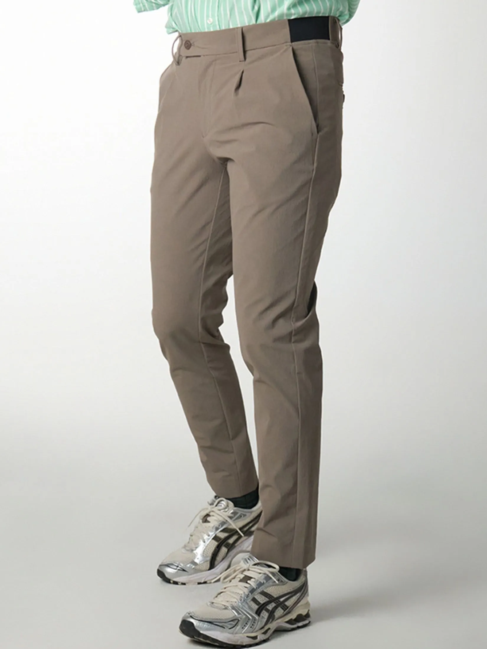 Era-won Men's  Cropped Skinny pants Golf fabric Brown Era-won Men's  Cropped Skinny pants Golf fabric Brown