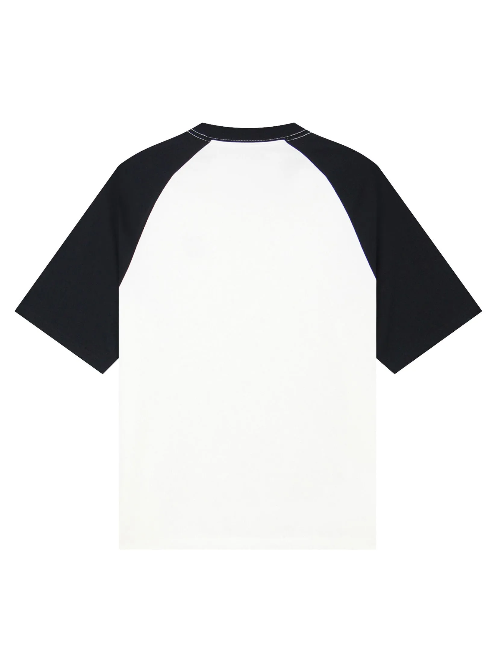 GIORDANO Men's Ice cooling embroidery raglan sleeve tee White Black GIORDANO Men's Ice cooling embroidery raglan sleeve tee White Black