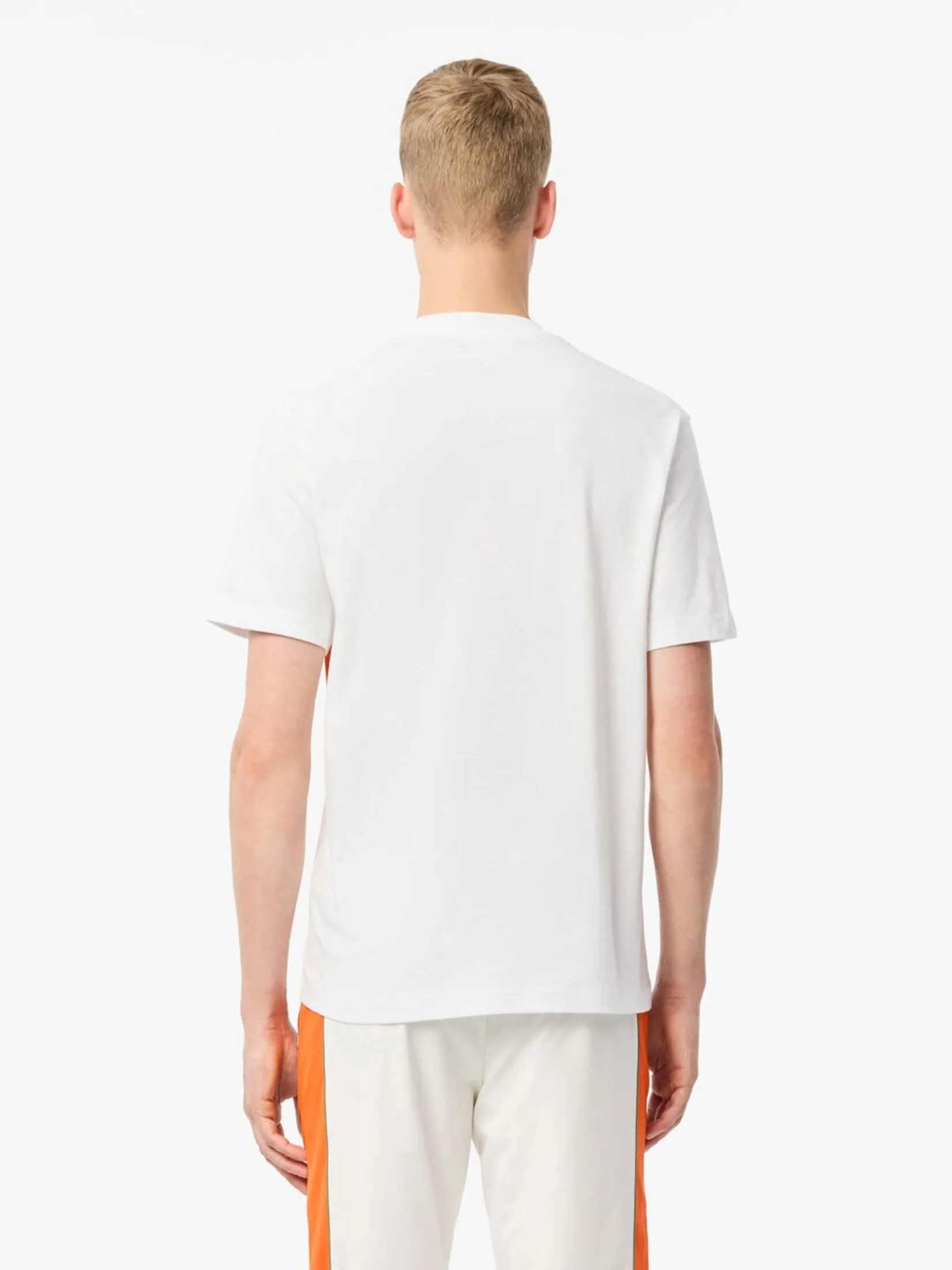 LACOSTE Cotton Colour-Block T-shirt White LACOSTE Cotton Colour-Block T-shirt White