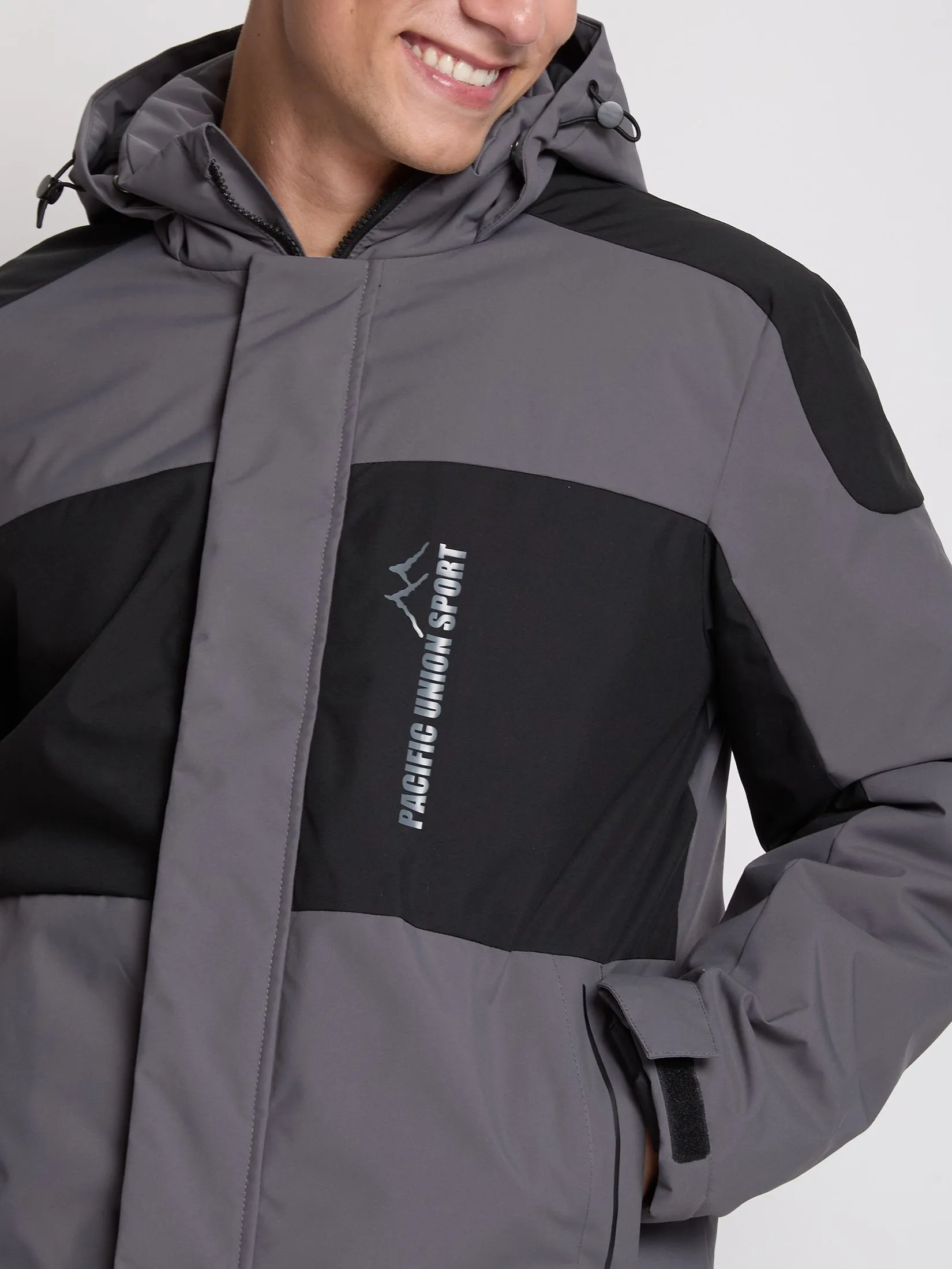 PACIFIC UNION Men Bomber Jacket Hooded PACIFIC UNION Men Bomber Jacket Hooded