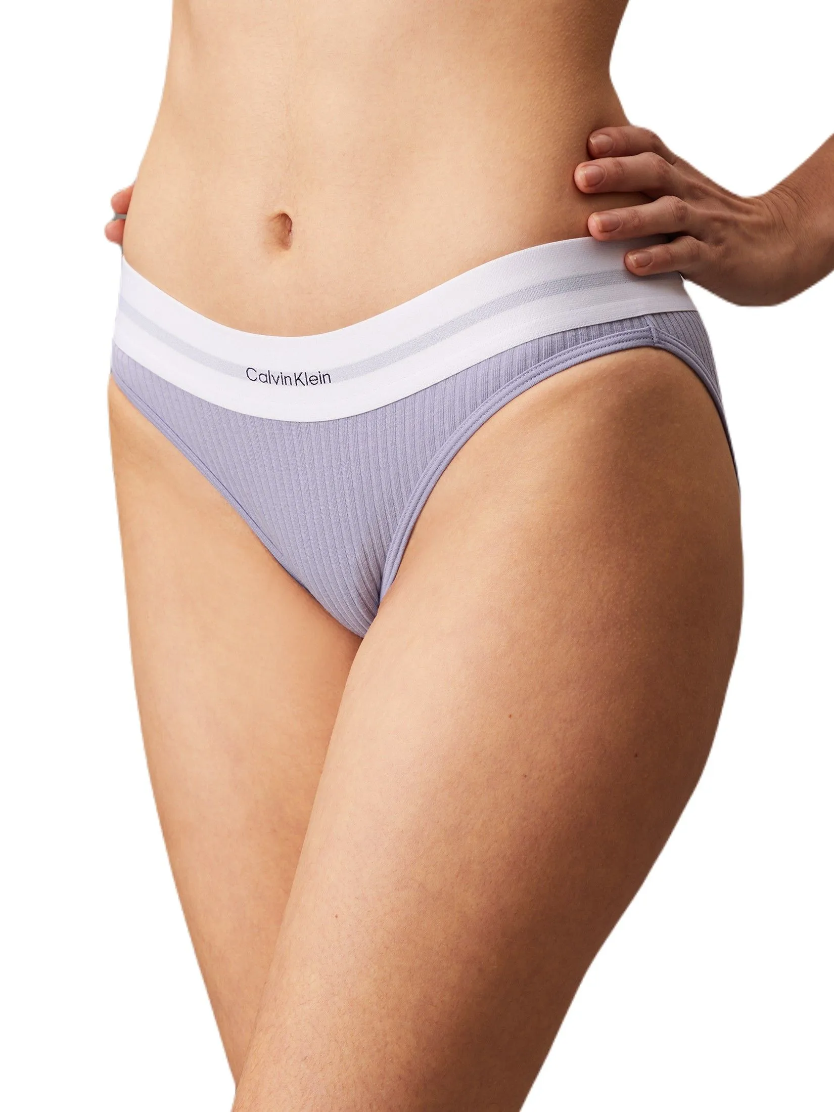 CALVIN KLEIN Women's Cotton Modal Stretch Rib Bikini Violet CALVIN KLEIN Women's Cotton Modal Stretch Rib Bikini Violet
