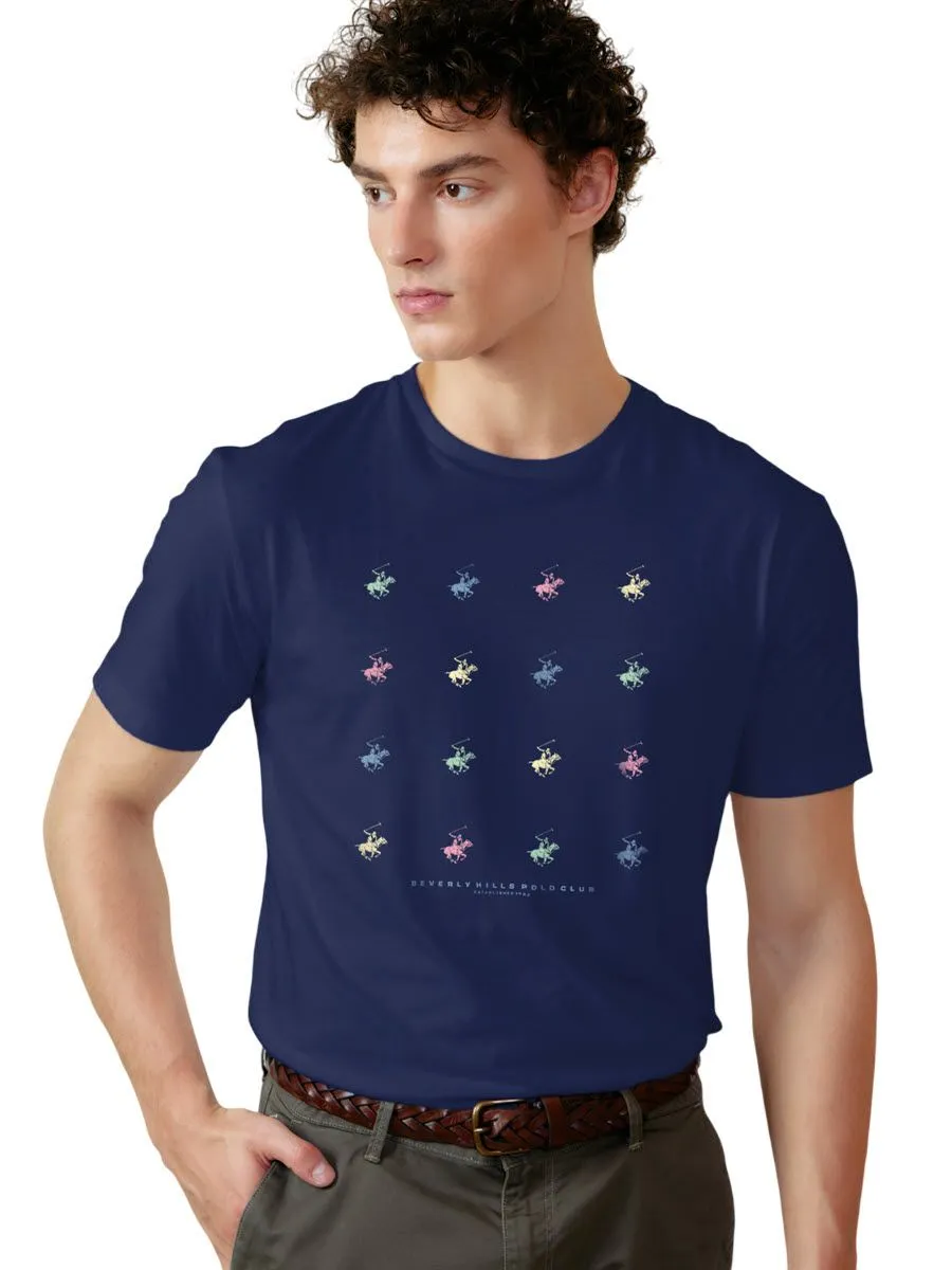 BEVERLY HILLS POLO CLUB Dark blue Men T-Shirt REGULAR-FIT Model BNSR295 BEVERLY HILLS POLO CLUB Dark blue Men T-Shirt REGULAR-FIT Model BNSR295