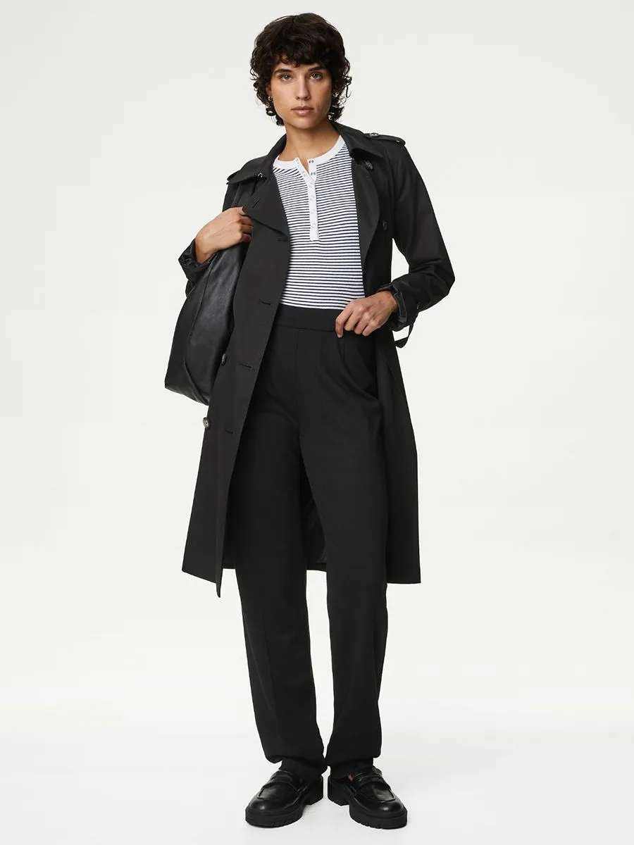 MARKS & SPENCER Women Straight Trousers Elastic Waist MARKS & SPENCER Women Straight Trousers Elastic Waist