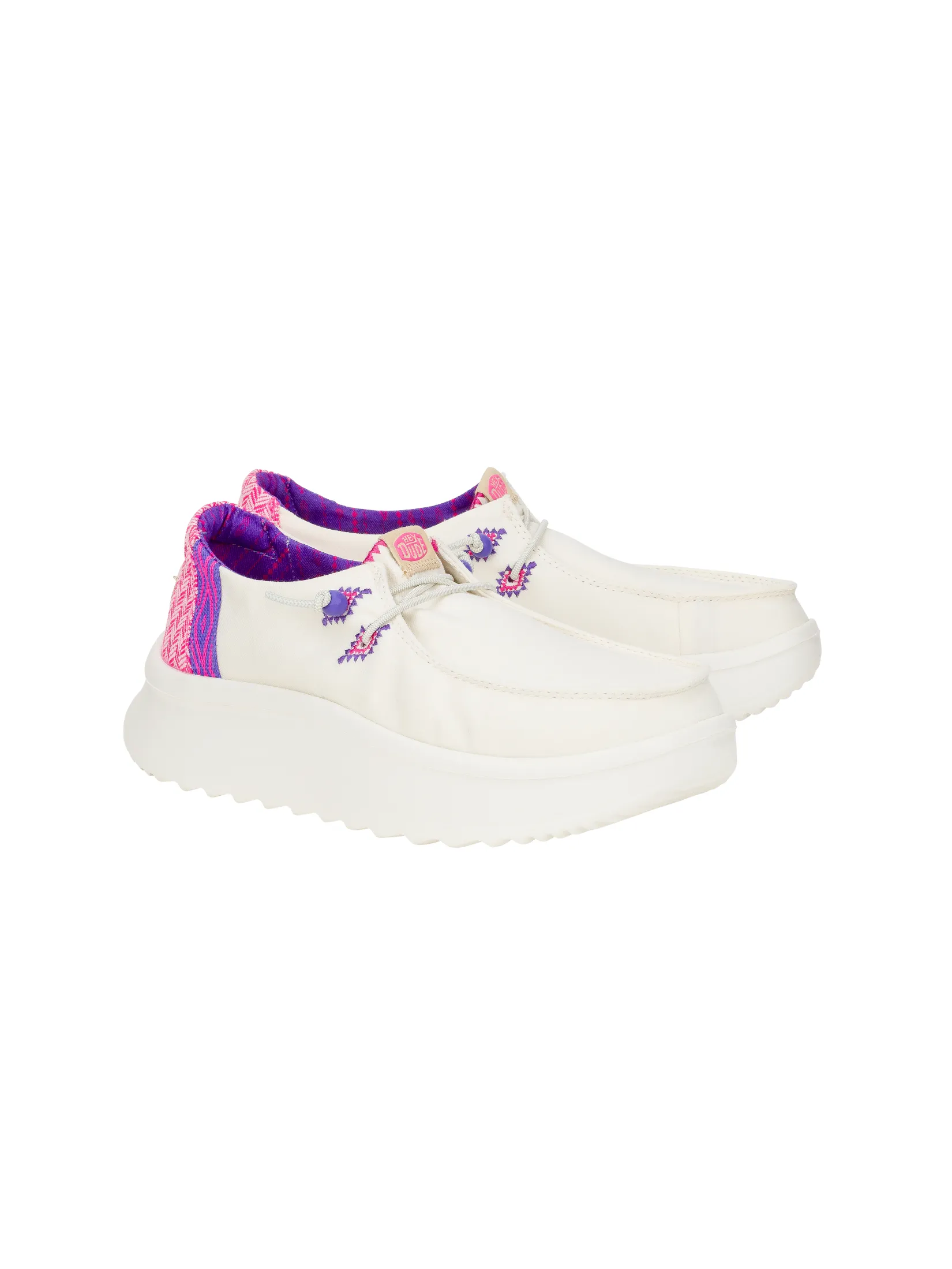 HEYDUDE WENDY PEAK CHAMBRAY WOVEN - WHITE/PINK HEYDUDE WENDY PEAK CHAMBRAY WOVEN - WHITE/PINK