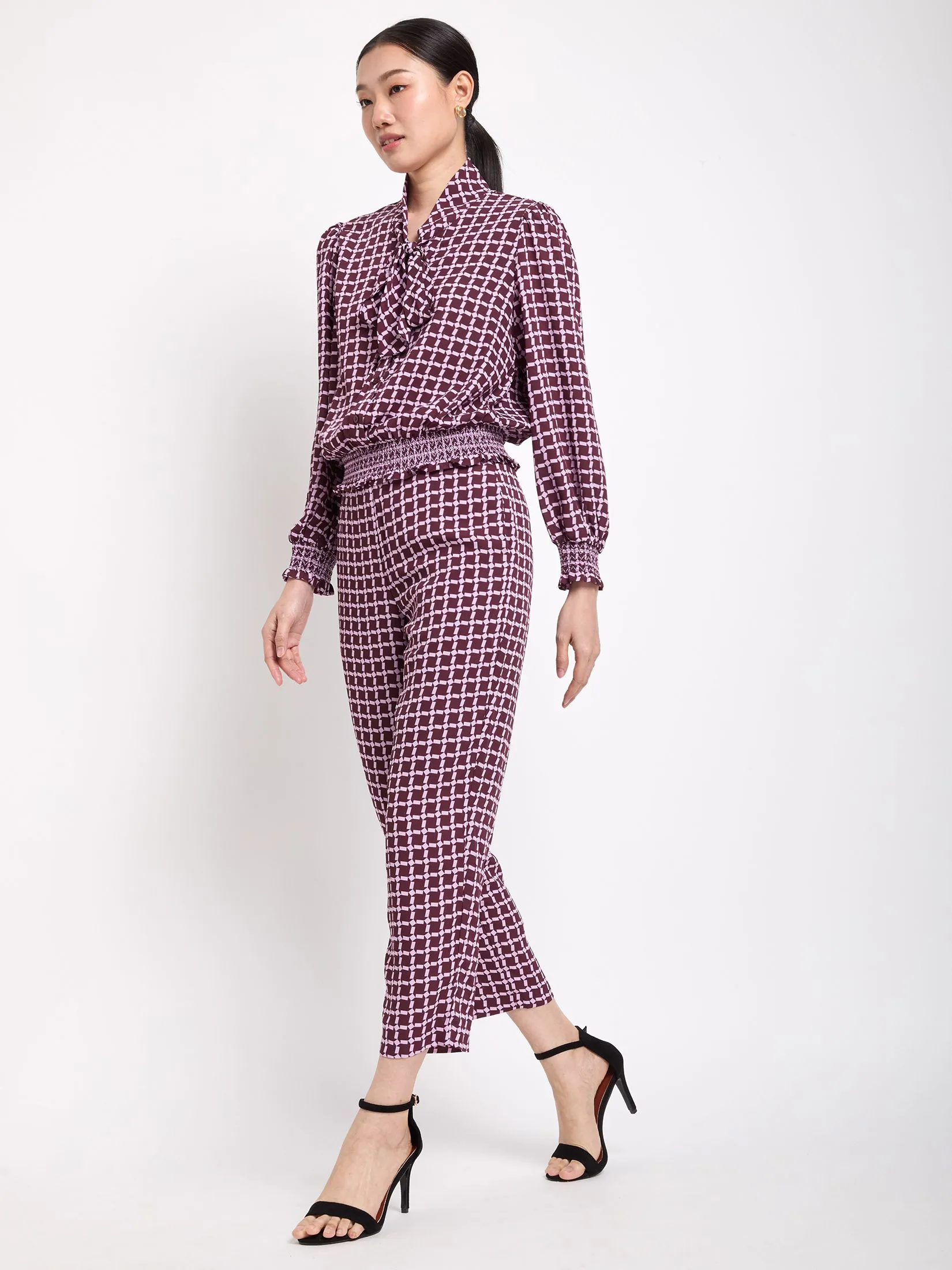 EXPRESSIONS Women Blouse Long Sleeves Chiffon with Bow Detail EXPRESSIONS Women Blouse Long Sleeves Chiffon with Bow Detail