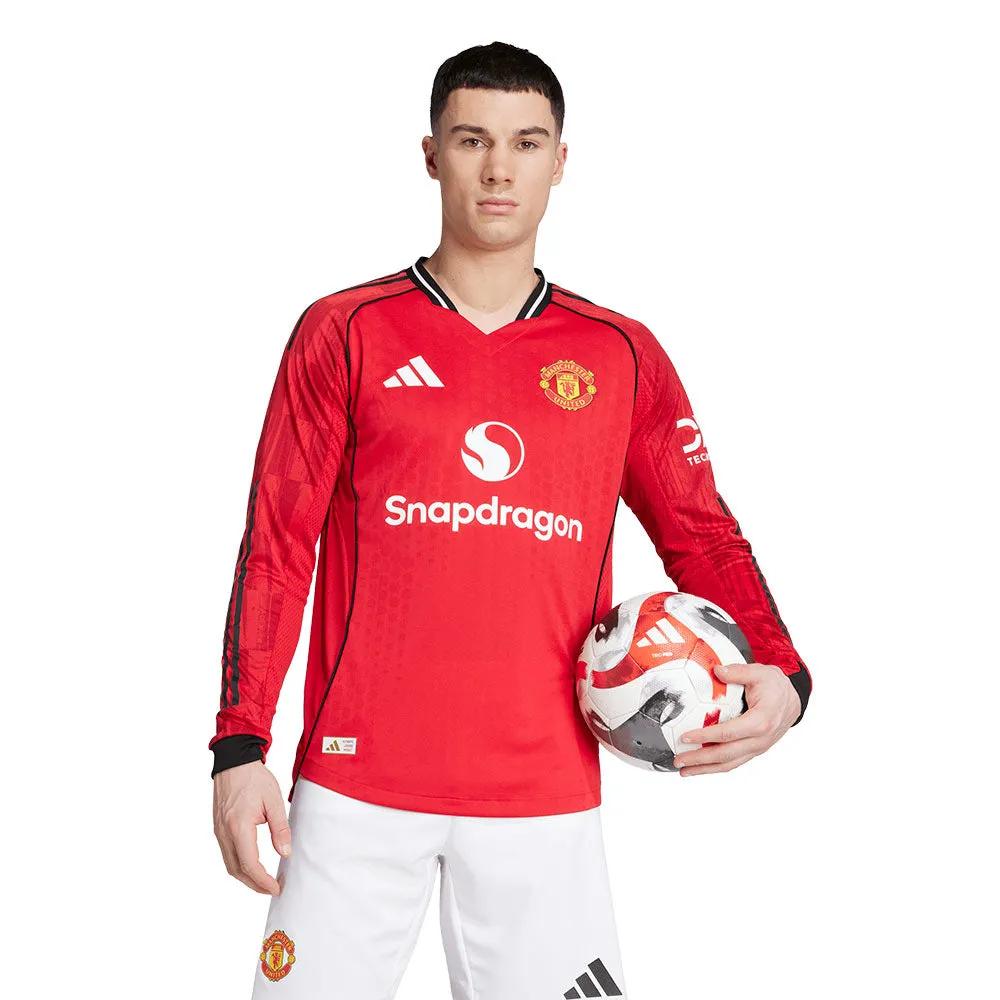 ADIDAS Men Manchester United Home Authentic 2025/26 Long Sleeve Jersey Red - AD001AP512ELTH