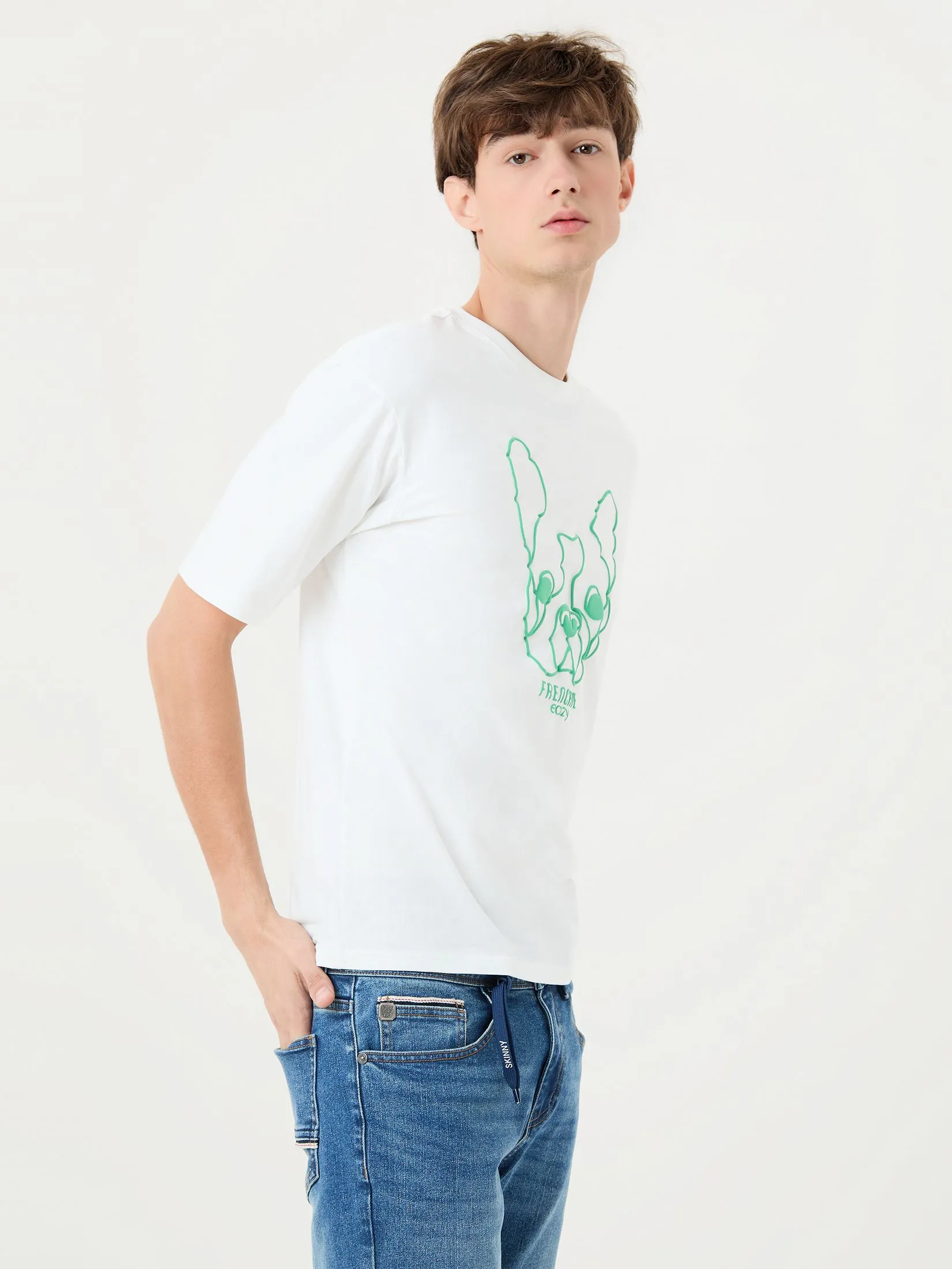 ESP Frenchie Eazy Tee Shirt Men White ESP Frenchie Eazy Tee Shirt Men White