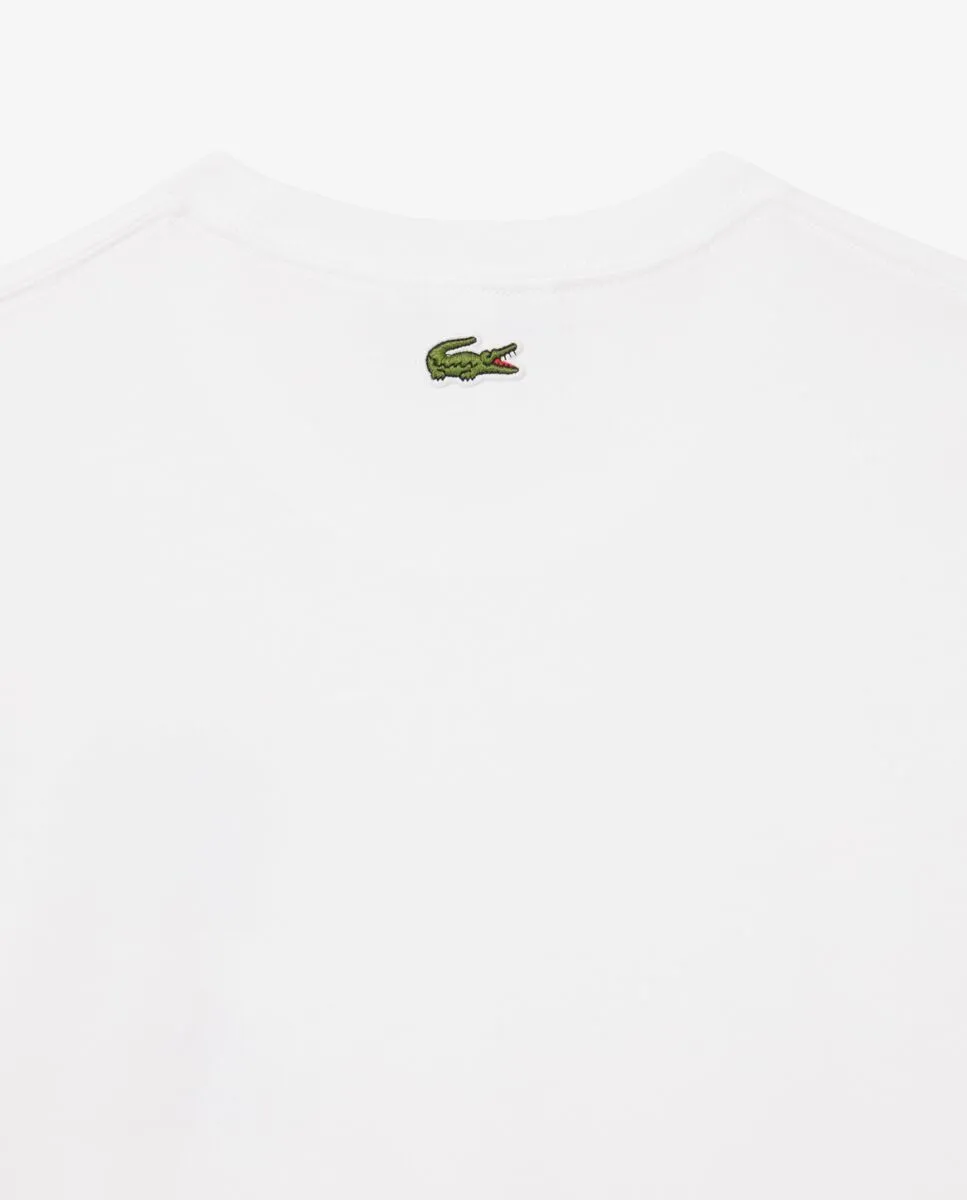 LACOSTE Regular Fit Printed Jersey T-Shirt White LACOSTE Regular Fit Printed Jersey T-Shirt White