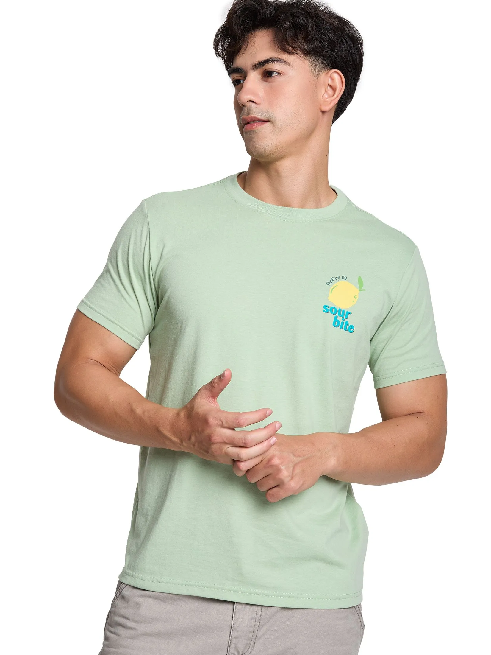 DEFRY 01 Men T-Shirt Short Sleeves 2506UTSM032 Green DEFRY 01 Men T-Shirt Short Sleeves 2506UTSM032 Green