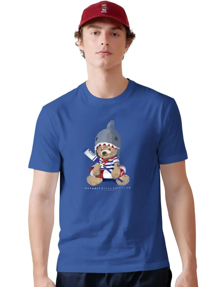 BEVERLY HILLS POLO CLUB Blue Men T-Shirt REGULAR-FIT Model BNSR319 BEVERLY HILLS POLO CLUB Blue Men T-Shirt REGULAR-FIT Model BNSR319