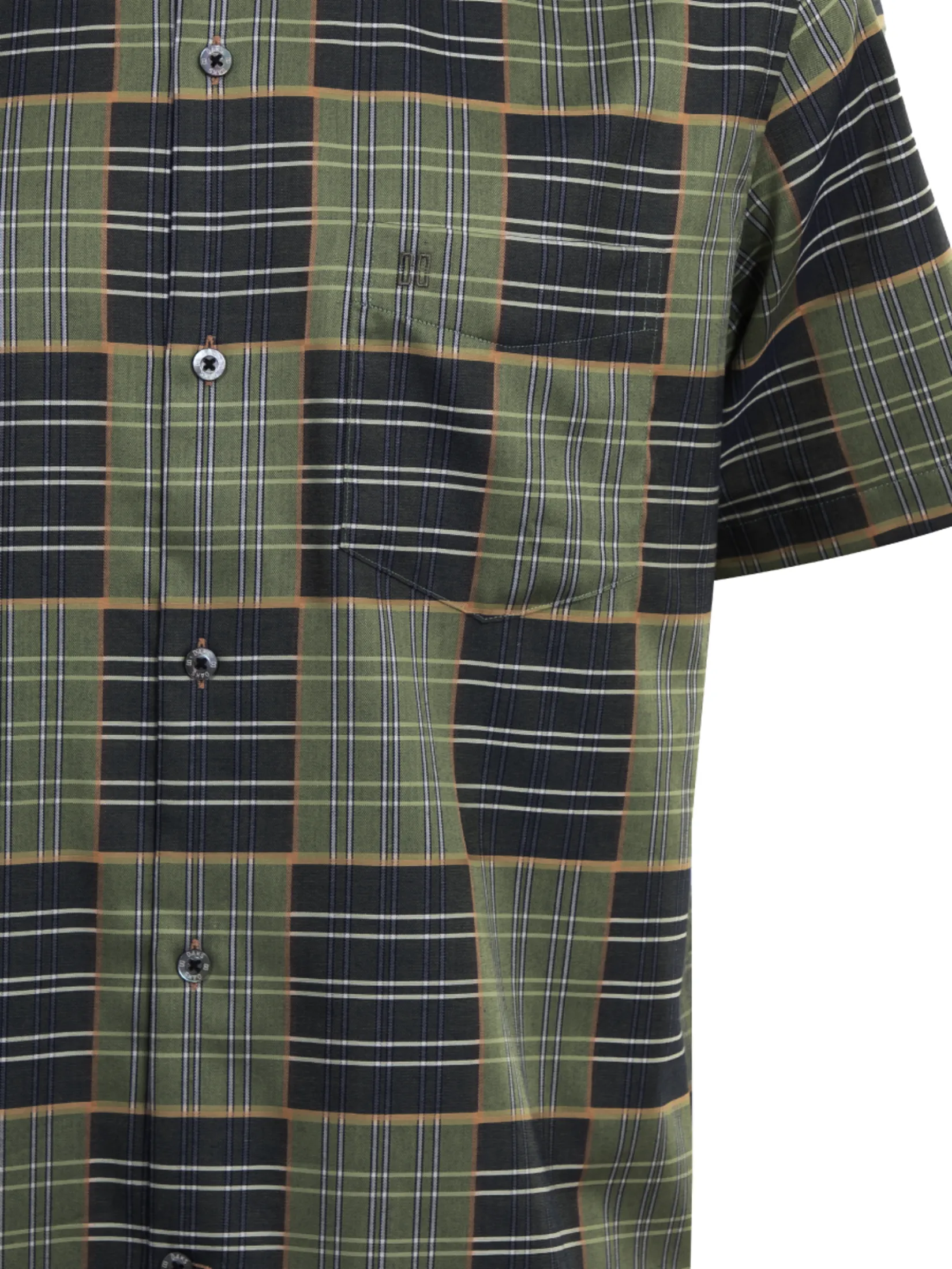 DAKS Men Short Sleeve Shirt Regular Fit Green DAKS Men Short Sleeve Shirt Regular Fit Green