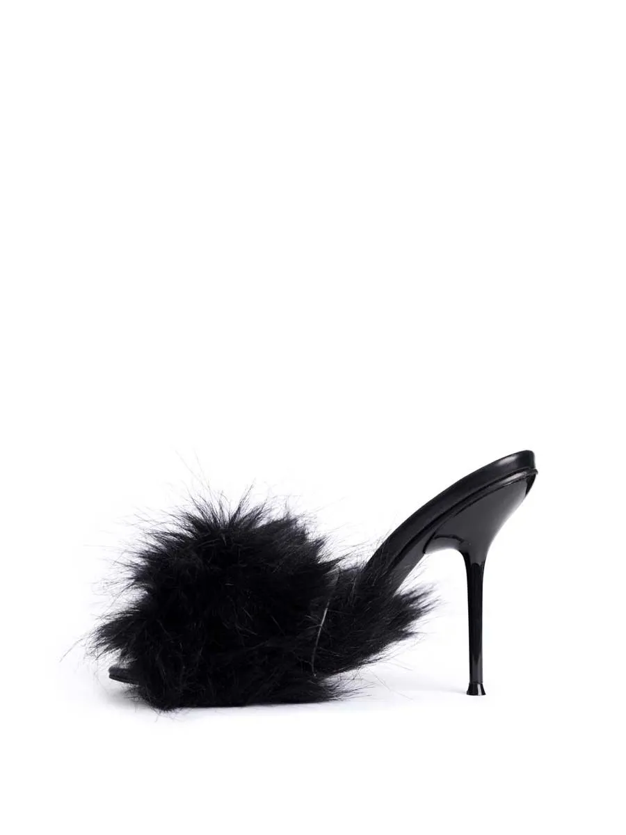VILLAINS SF FLUFFED UP Sandal High Heel BLACK VILLAINS SF FLUFFED UP Sandal High Heel BLACK