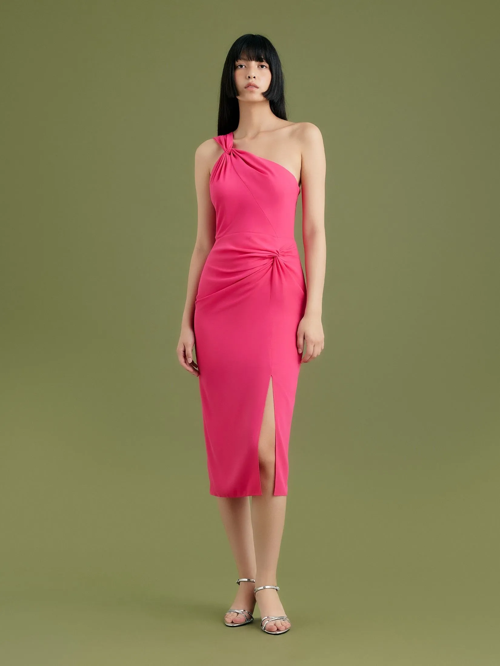 ASV (AW24) Cyra Draped Women Dress Pink ASV (AW24) Cyra Draped Women Dress Pink