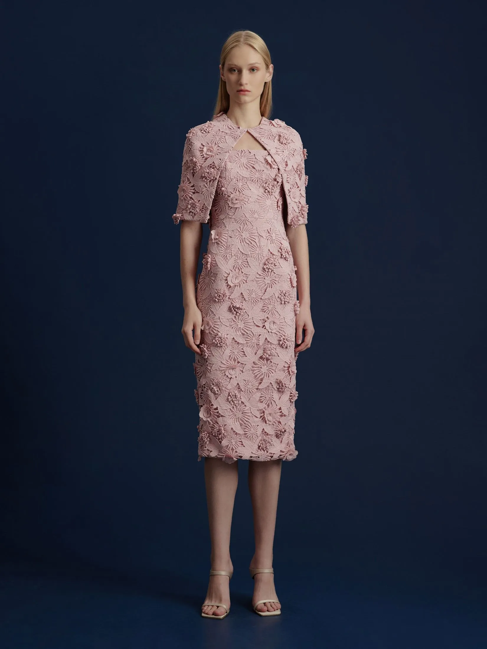ASAVA ( AW24 ) Soraya Floral-lace Column Women Dress Pink ASAVA ( AW24 ) Soraya Floral-lace Column Women Dress Pink