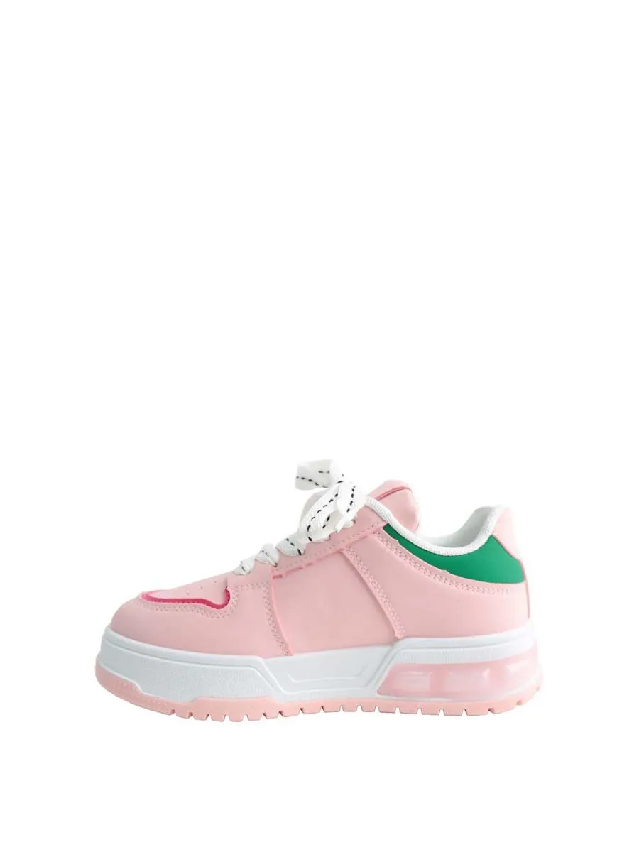 VILLAINS SF ENGROSS Women's Platform Comfort Chunky Sneakers PINK VILLAINS SF ENGROSS Women's Platform Comfort Chunky Sneakers PINK