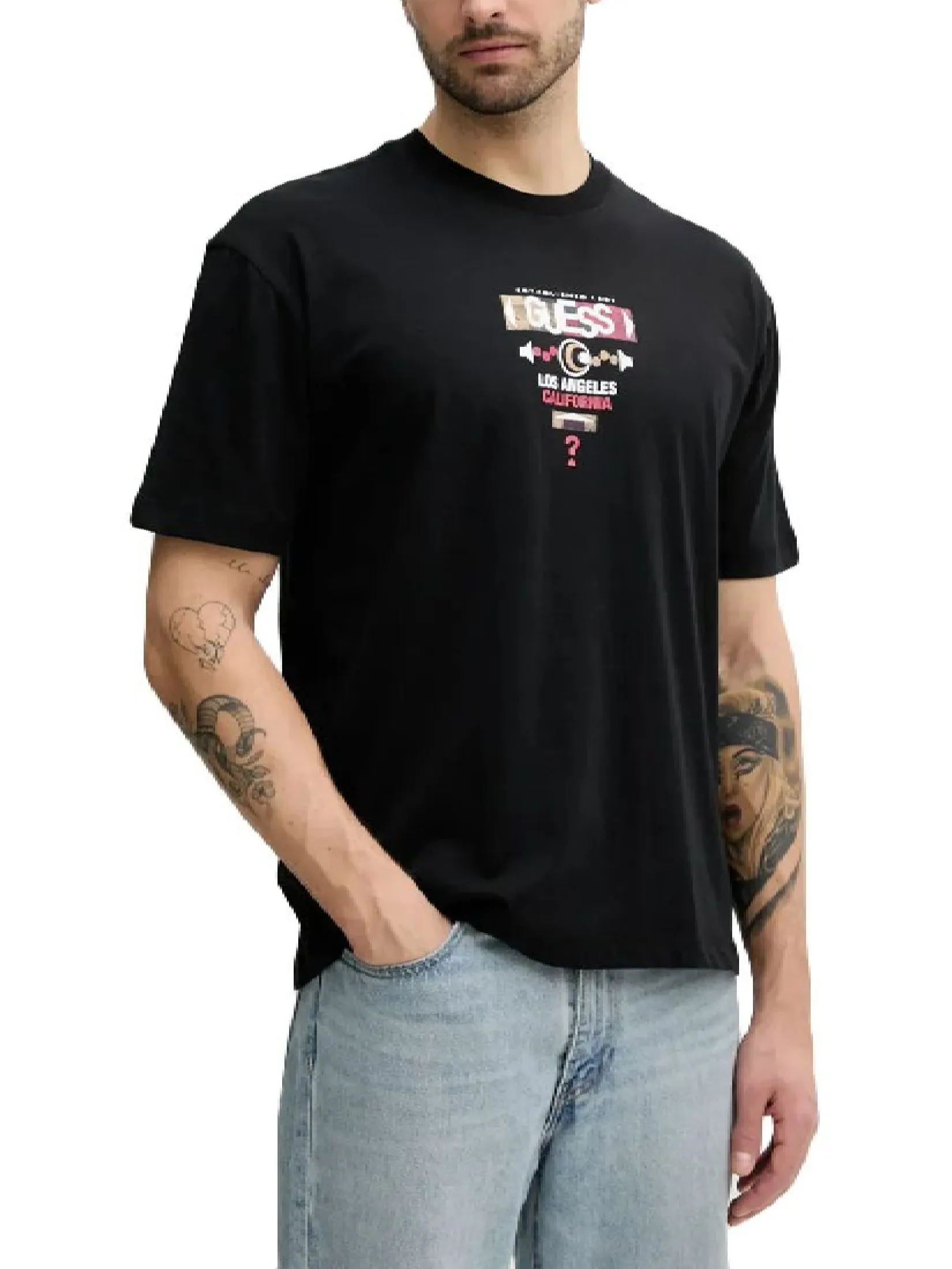 GUESS GUESS MEN  Logo print T-shirt M5RI03I3Z14 - Black GUESS GUESS MEN  Logo print T-shirt M5RI03I3Z14 - Black