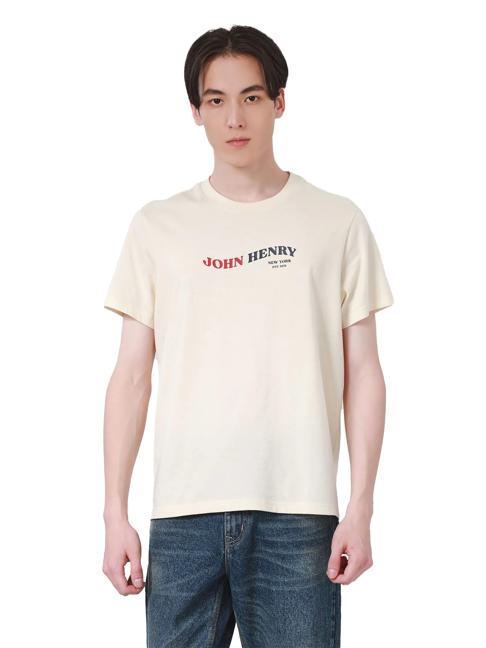 JOHN HENRY Men's T-Shirts (Slim Fit) ICONIC AF Off-White JOHN HENRY Men's T-Shirts (Slim Fit) ICONIC AF Off-White