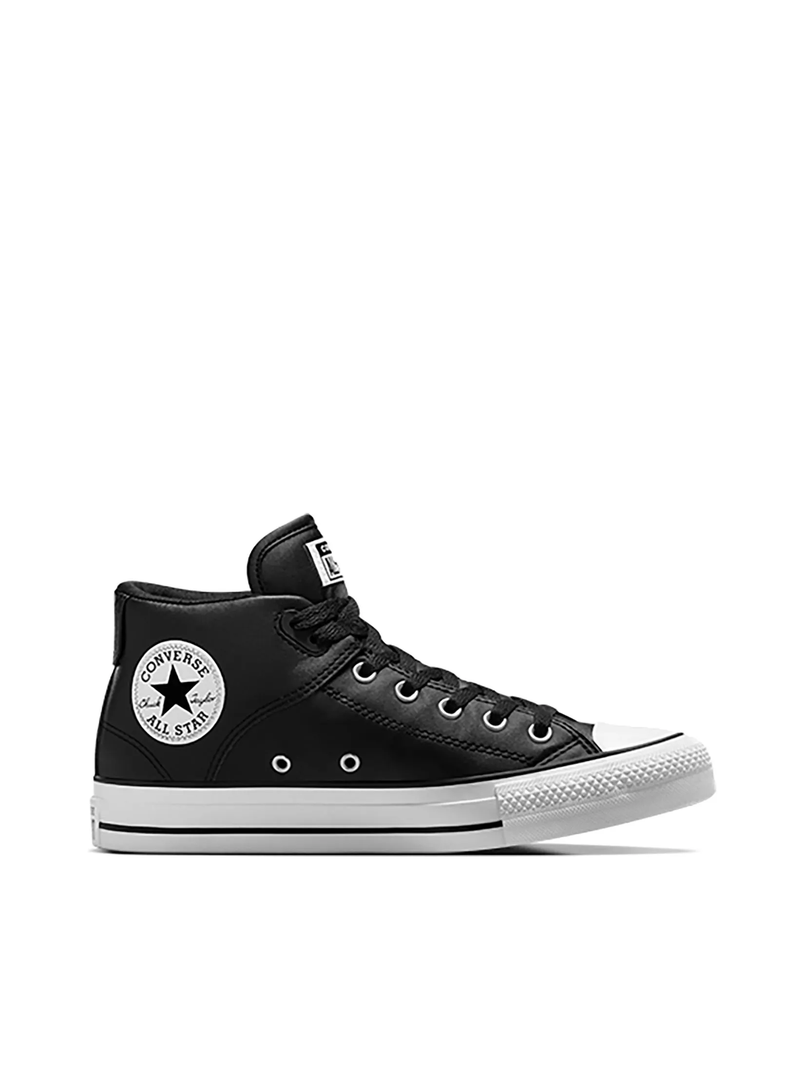 CONVERSE Men Sneakers CTAS Tremont Street Seasonal Color Leather Mid Black/White/Black CONVERSE Men Sneakers CTAS Tremont Street Seasonal Color Leather Mid Black/White/Black