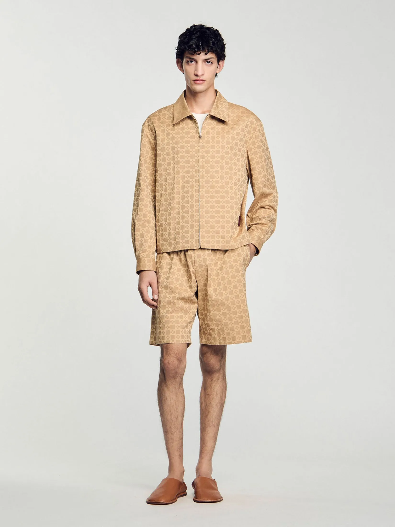 SANDRO Square Cross Zip-Up Jacket SANDRO Square Cross Zip-Up Jacket