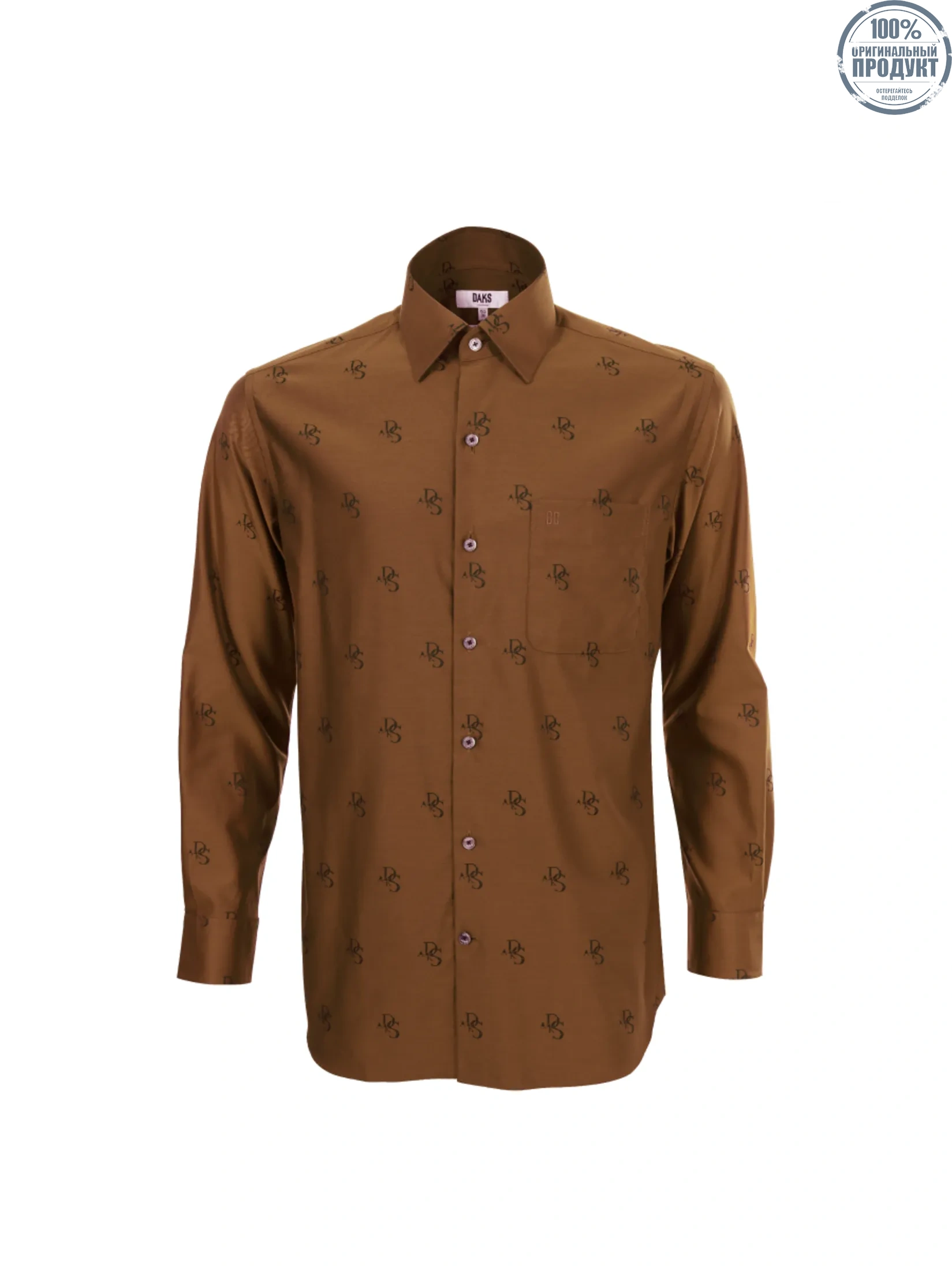 DAKS MEN Long Sleeve Shirt Smart Fit Brown DAKS MEN Long Sleeve Shirt Smart Fit Brown