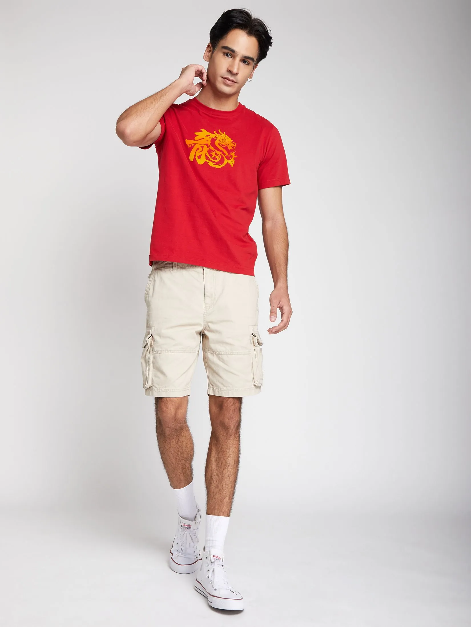DEFRY 01 Men T-Shirt 2501FTSM004 Red DEFRY 01 Men T-Shirt 2501FTSM004 Red
