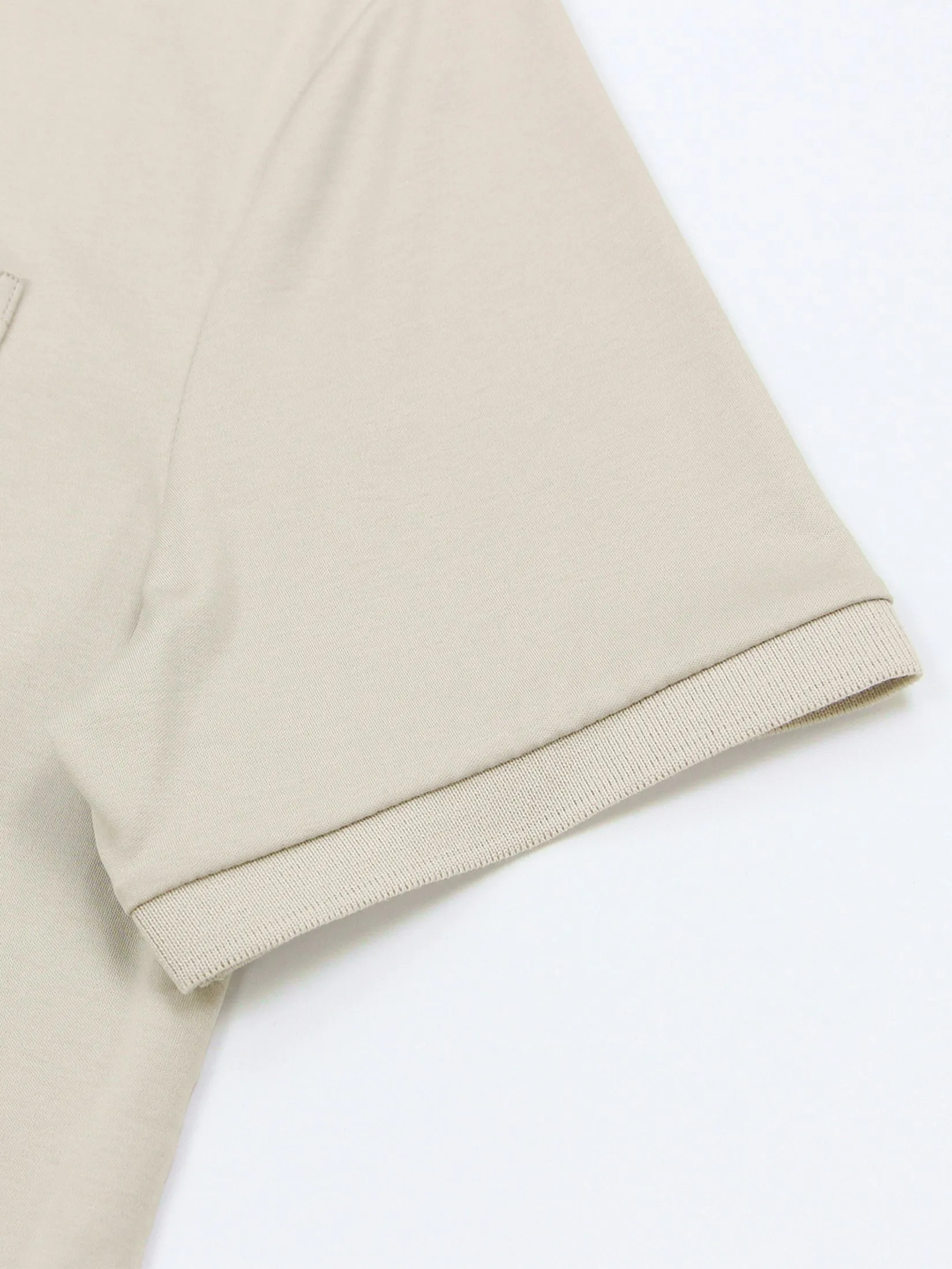 GIORDANO Men's Slim Interlock Plain Polo (Liquid Touch)  Creamware khaki GIORDANO Men's Slim Interlock Plain Polo (Liquid Touch)  Creamware khaki