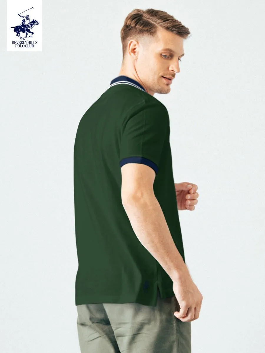 BEVERLY HILLS POLO CLUB Green Men Polo Shirts Model BN2V006 BEVERLY HILLS POLO CLUB Green Men Polo Shirts Model BN2V006