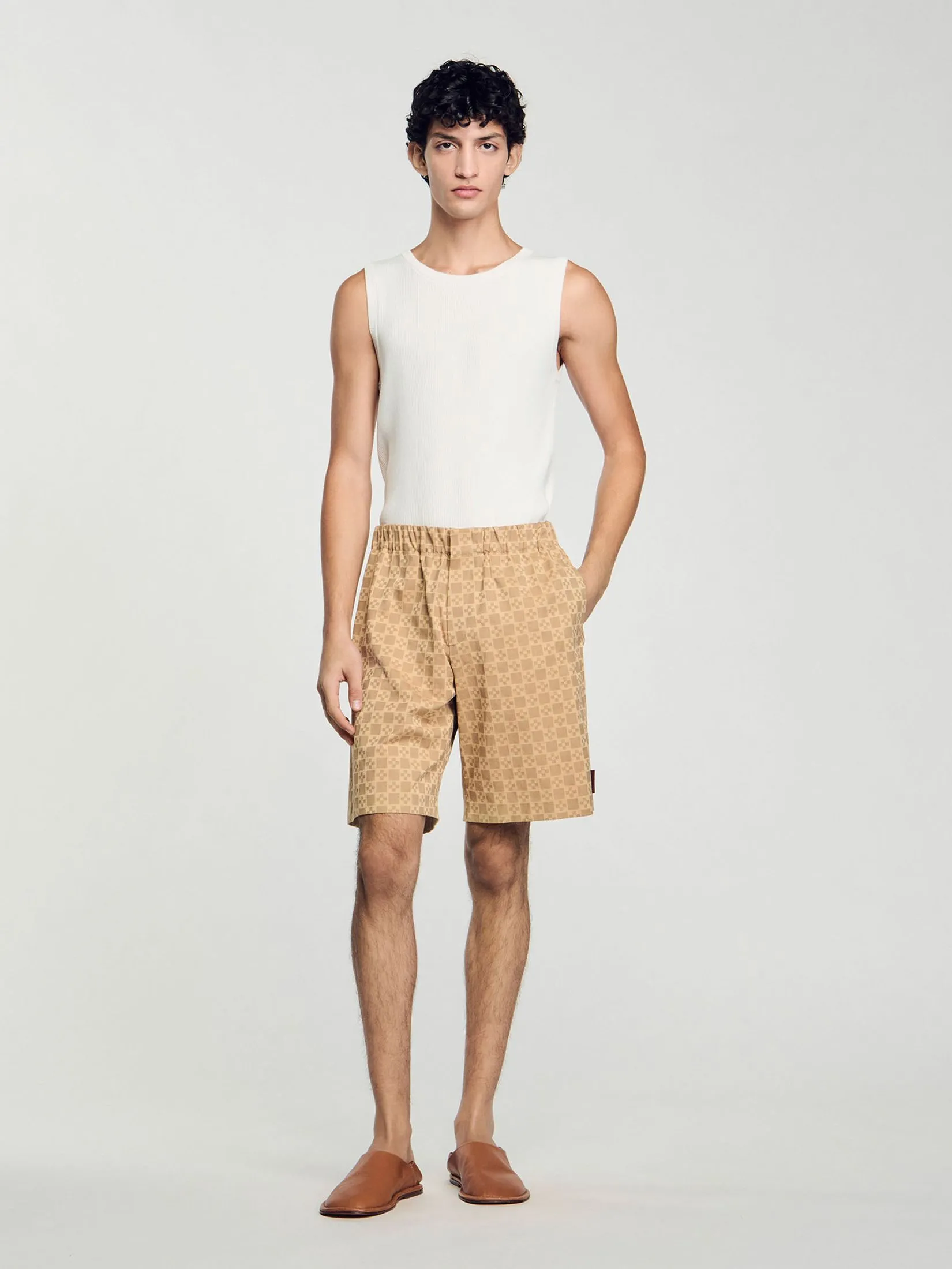 SANDRO Square Cross Jacquard Shorts
