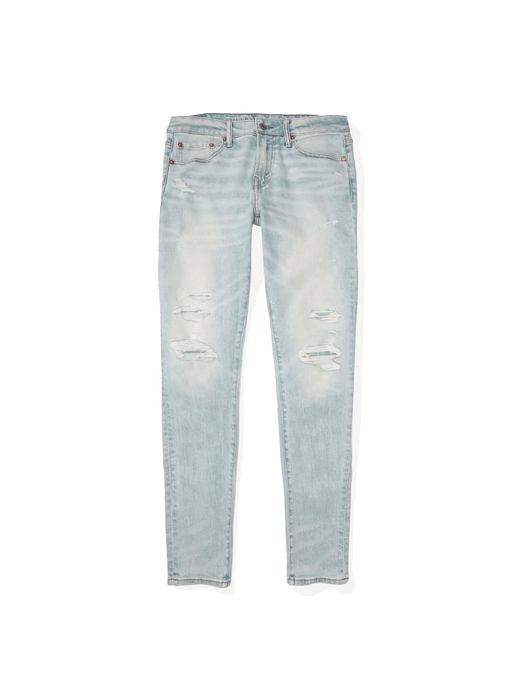 American Eagle MEN LIGHT DESTROY W/ GLUE BACK SKINNY FIT 953 LIGHT REPAIR
