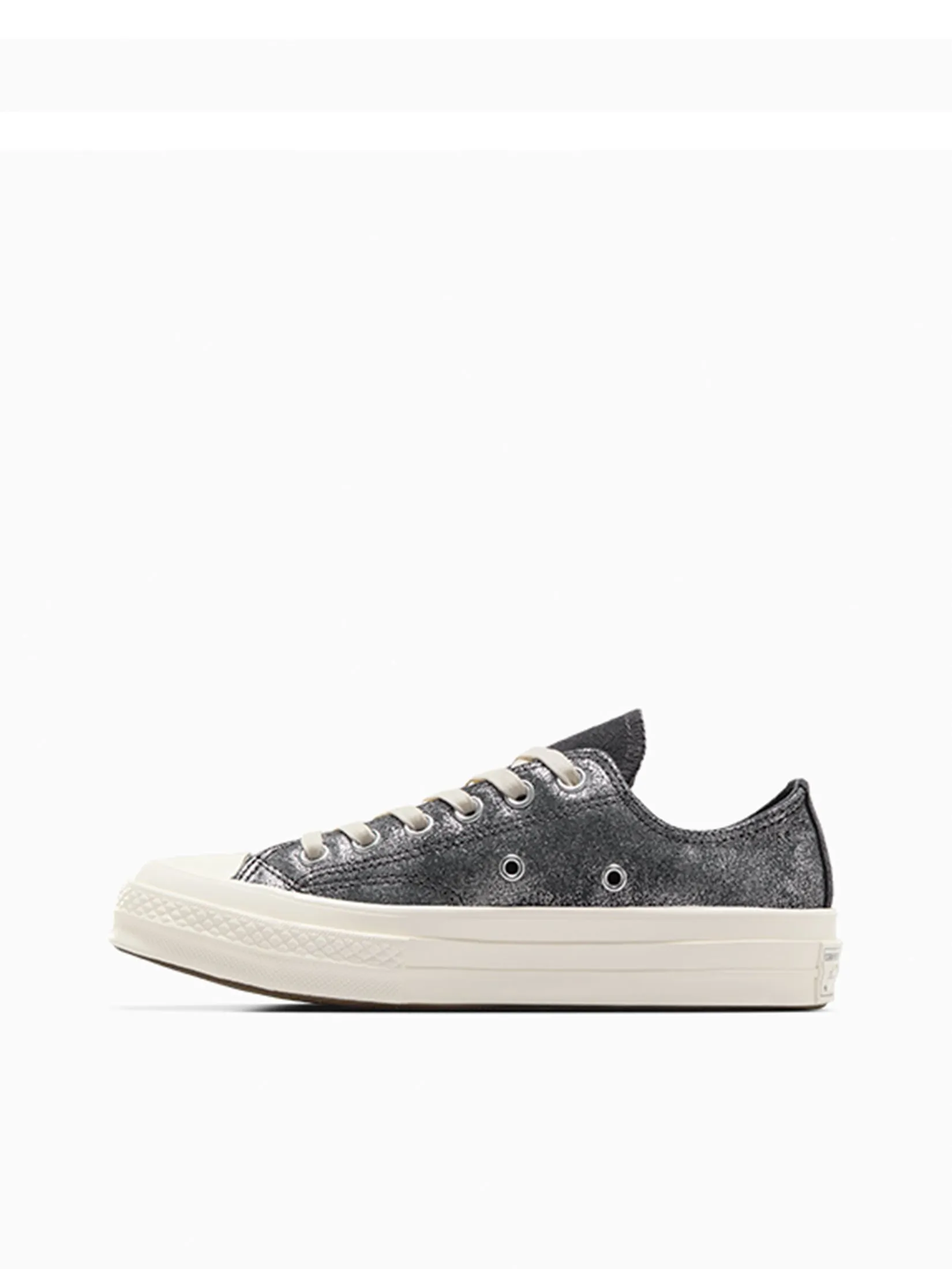 CONVERSE Women Sneakers Chuck 70 Pretty Patina Ox Silver/Black CONVERSE Women Sneakers Chuck 70 Pretty Patina Ox Silver/Black