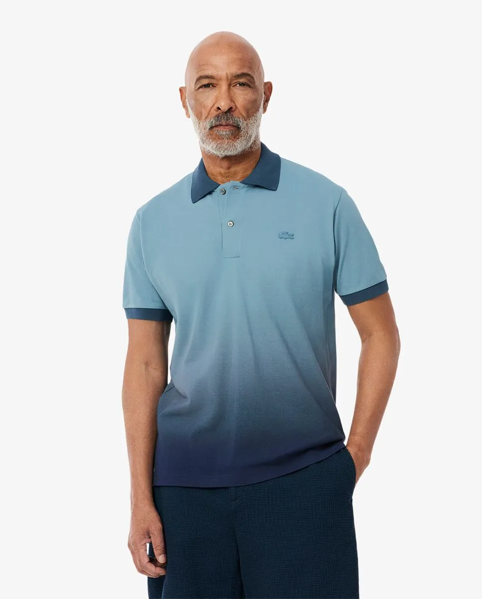 LACOSTE Classic Fit Ombr  Print L.12.12 Polo Shirt Blue LACOSTE Classic Fit Ombr  Print L.12.12 Polo Shirt Blue