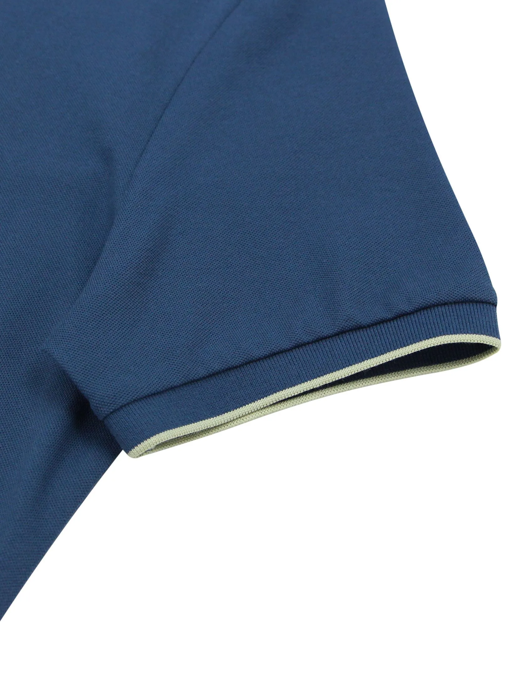 GIORDANO Men's Cotton Lycra Solid Polo Key Largo Blue GIORDANO Men's Cotton Lycra Solid Polo Key Largo Blue