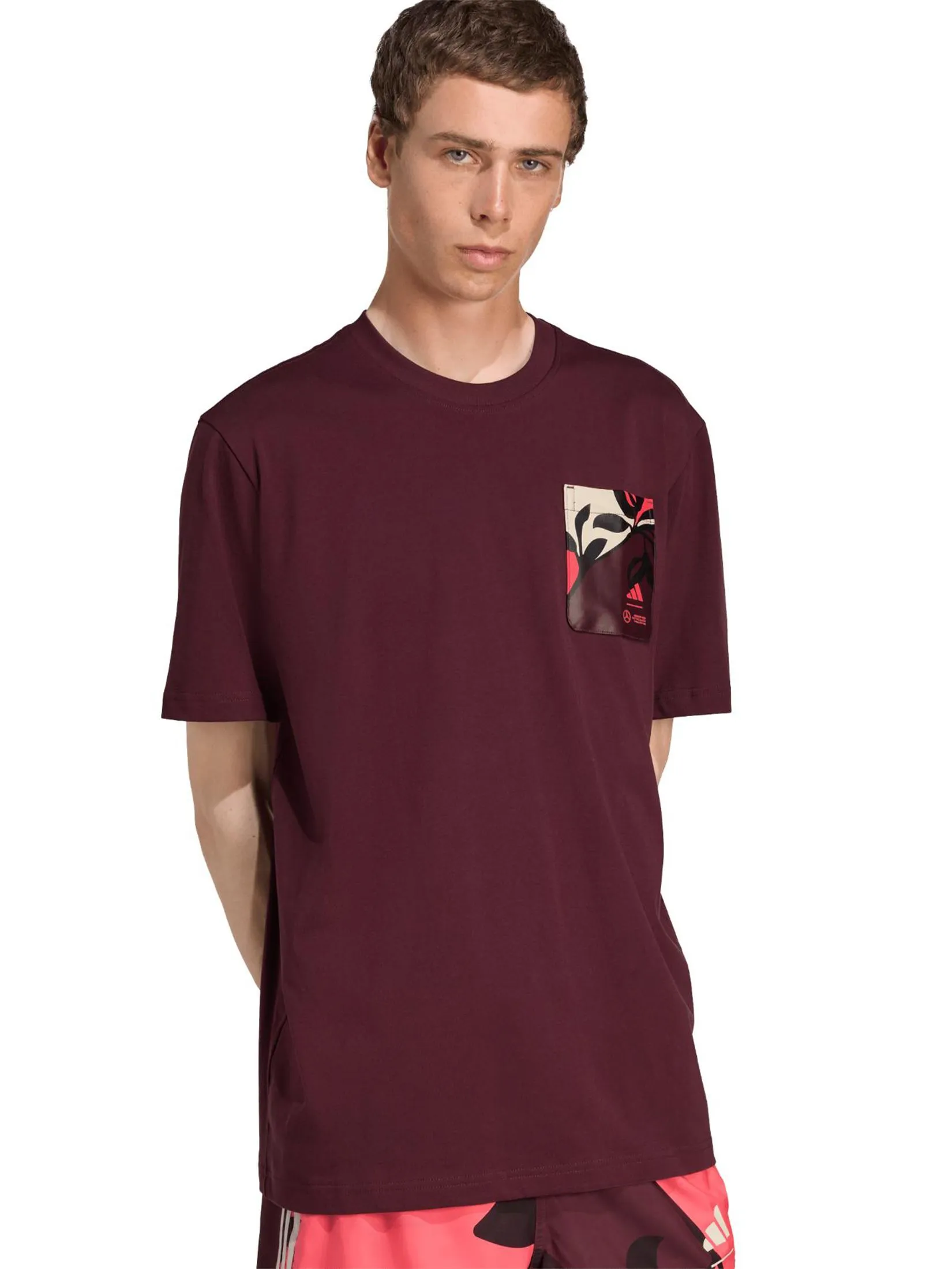 ADIDAS Men T-Shirt Mercedes - AMG Petronas Formula One Team Summer Red / Aurora Ruby ADIDAS Men T-Shirt Mercedes - AMG Petronas Formula One Team Summer Red / Aurora Ruby