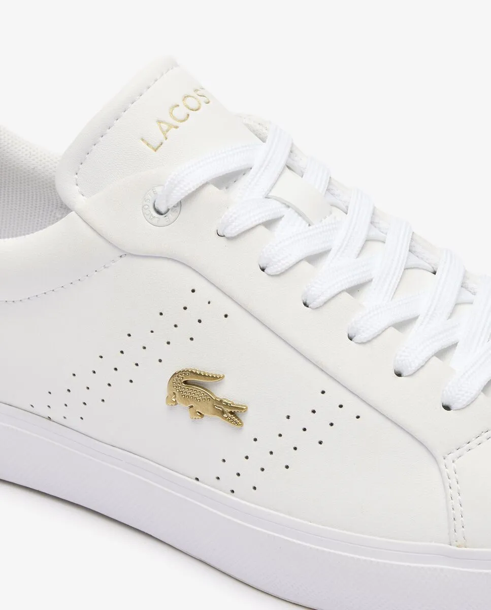 LACOSTE Women’s Powercourt 2.0 Leather Trainers White LACOSTE Women’s Powercourt 2.0 Leather Trainers White