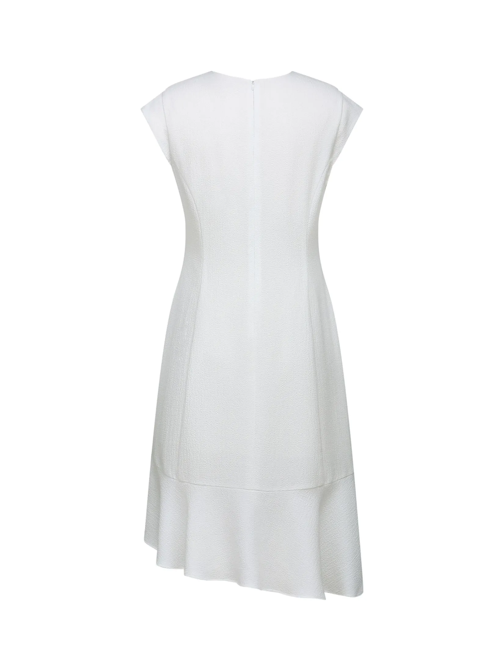 G2000 Women Clothing Poly Crepe Asymetric Skirt Dress Fit & Flare Shape - Off-White G2000 Women Clothing Poly Crepe Asymetric Skirt Dress Fit & Flare Shape - Off-White