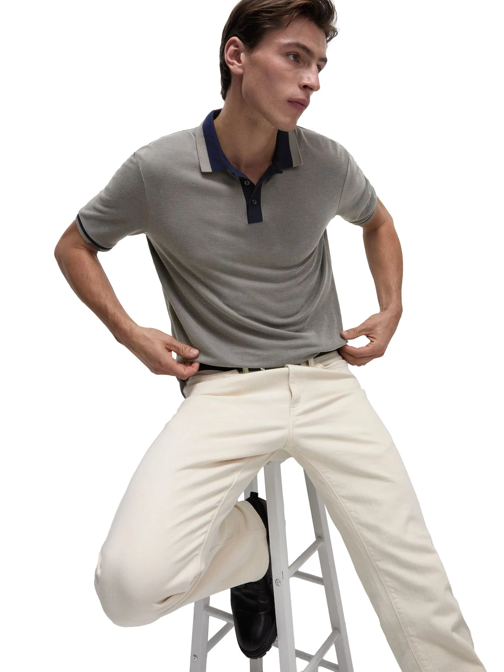 MARKS & SPENCER Men Polo Shirt Modal Rich