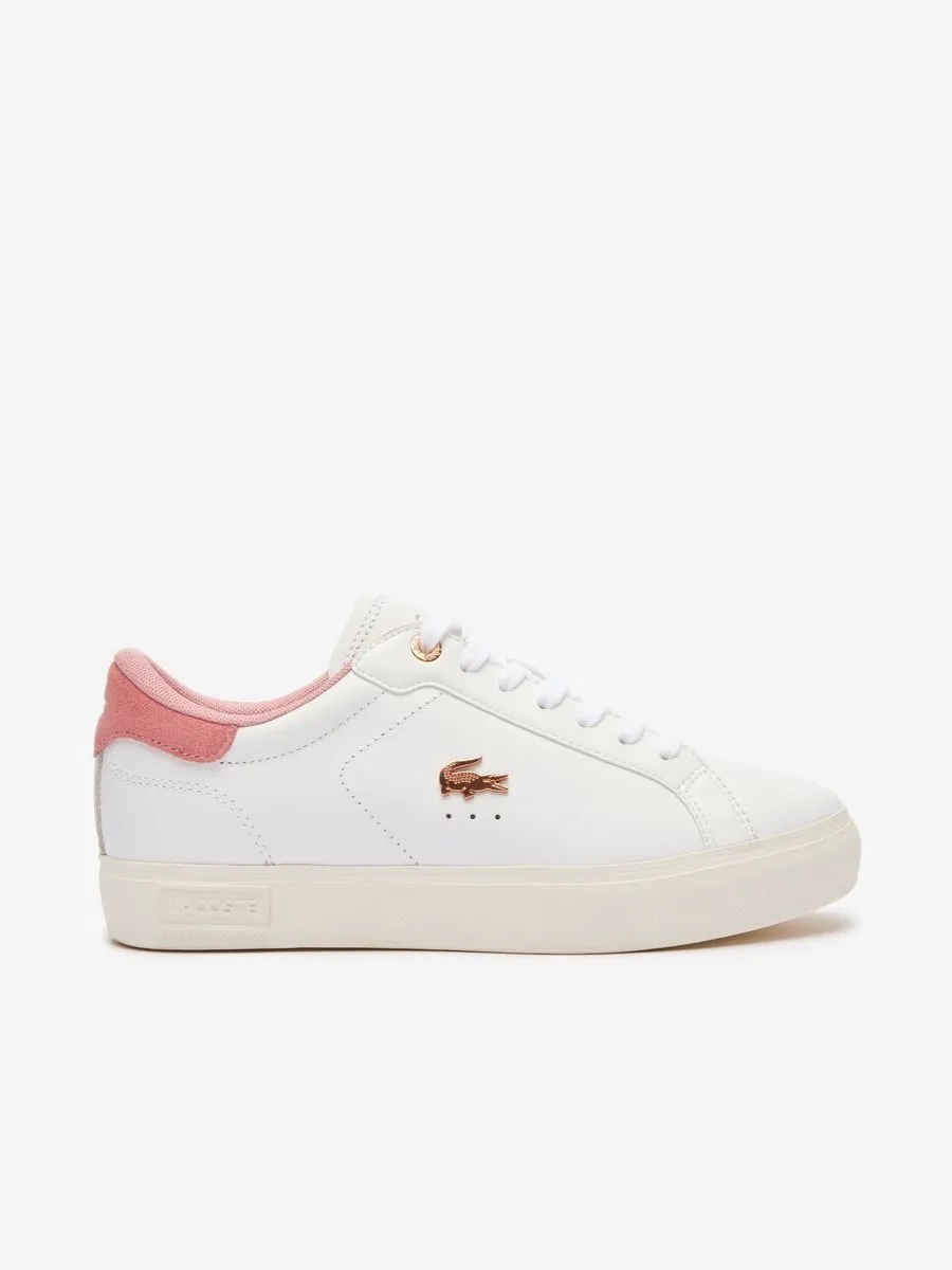 LACOSTE White Women’s Powercourt Leather Trainers LACOSTE White Women’s Powercourt Leather Trainers