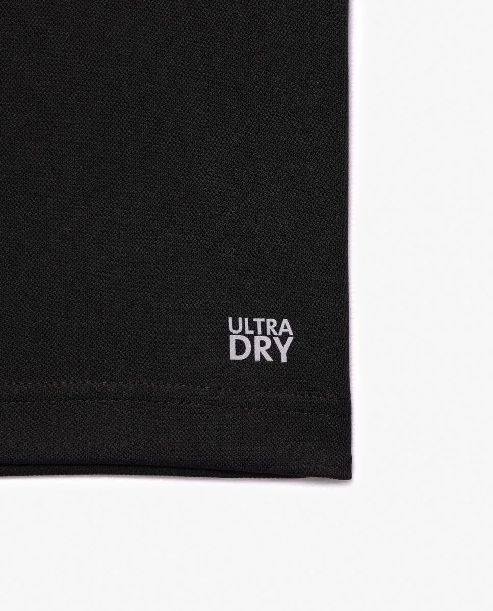 LACOSTE Regular Fit Ultra Dry Piqu  Tennis Polo Shirt Black LACOSTE Regular Fit Ultra Dry Piqu  Tennis Polo Shirt Black