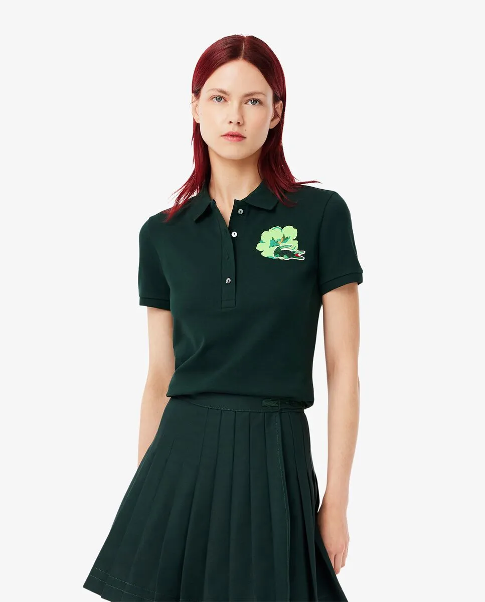 LACOSTE Slim Fit L.12.D Stretch Mini Piqu  Polo Shirt Green LACOSTE Slim Fit L.12.D Stretch Mini Piqu  Polo Shirt Green