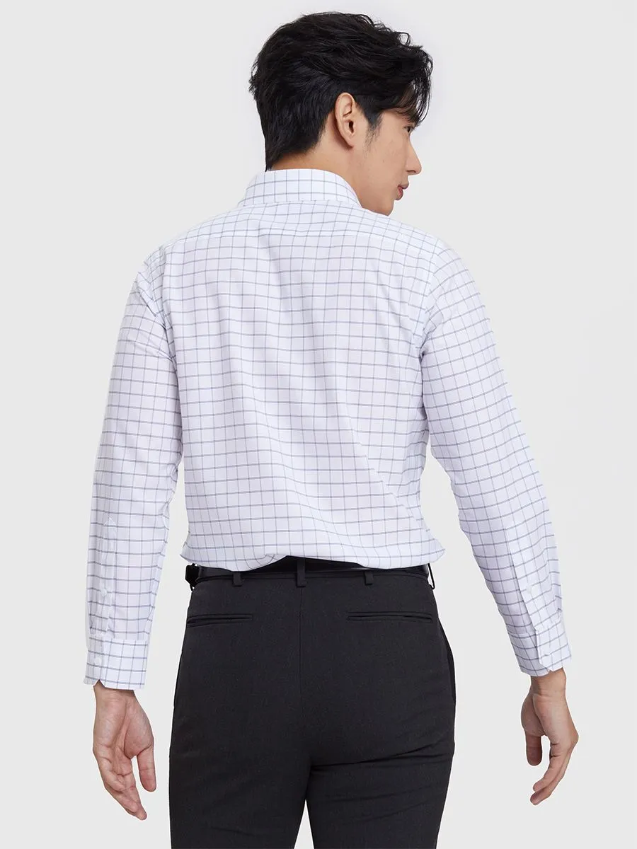 GQ Shirt Men Long Sleeves Gingham Print GQ Shirt Men Long Sleeves Gingham Print
