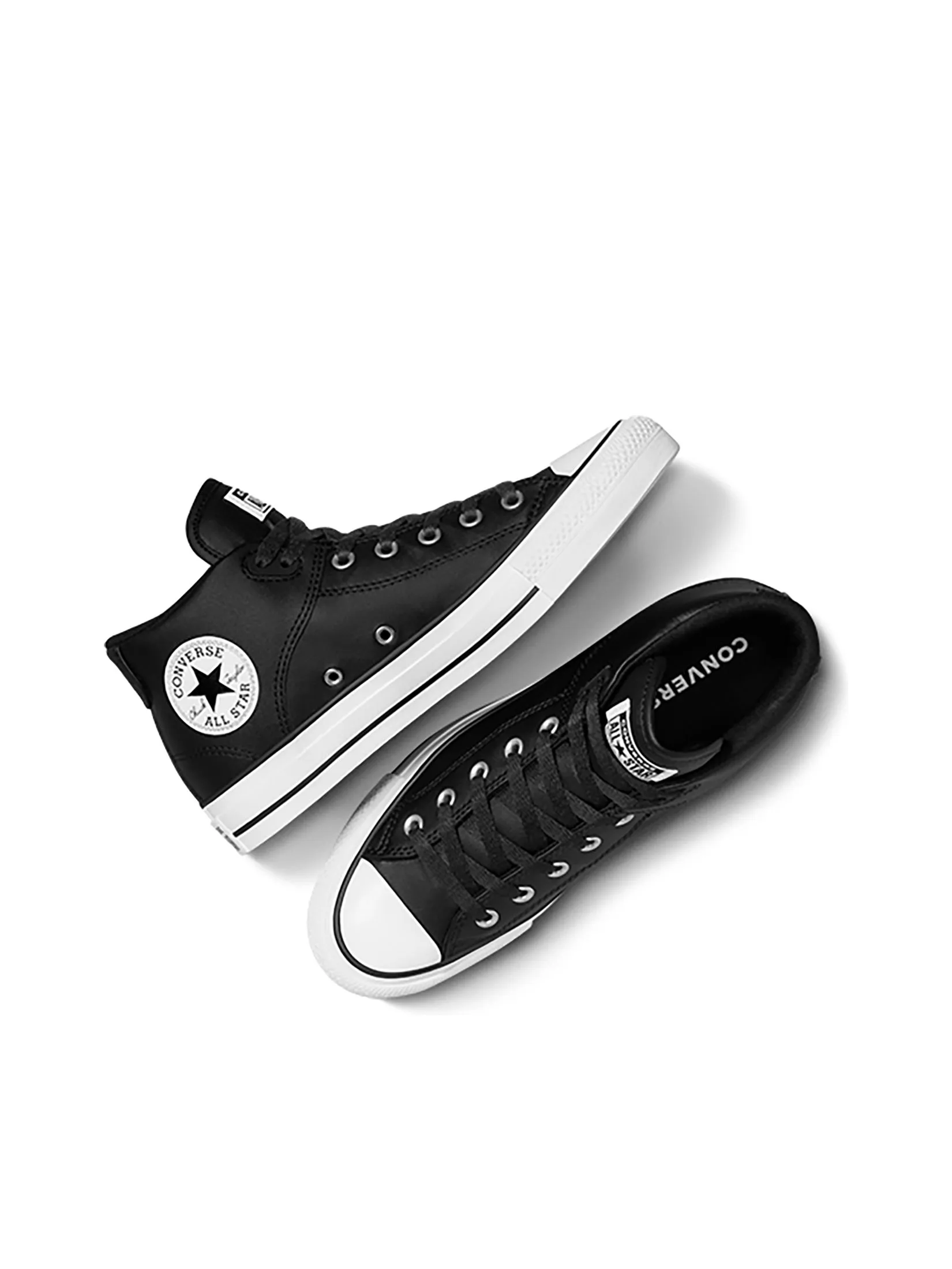 CONVERSE Men Sneakers CTAS Tremont Street Seasonal Color Leather Mid Black/White/Black CONVERSE Men Sneakers CTAS Tremont Street Seasonal Color Leather Mid Black/White/Black