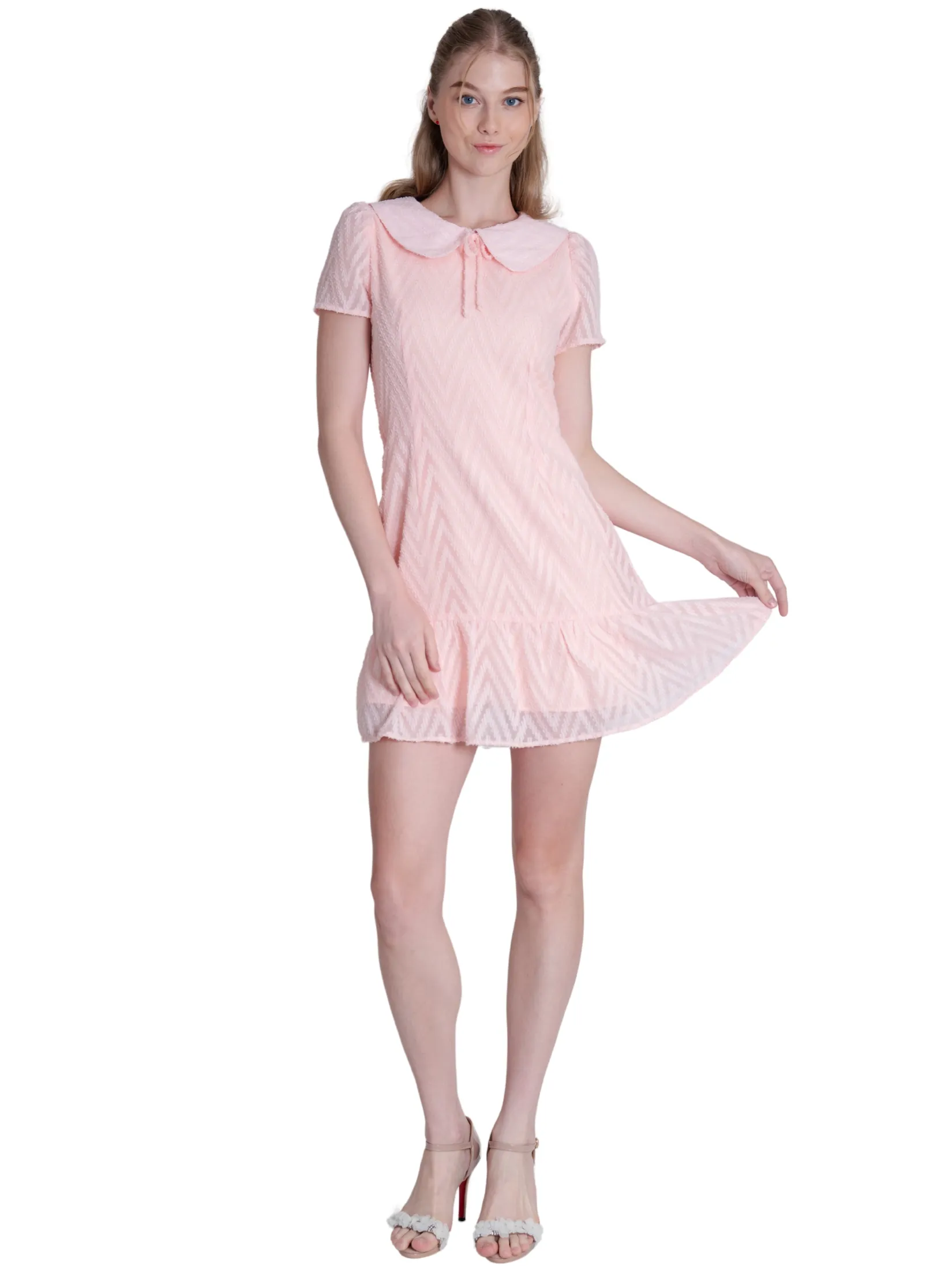 AMILA Women Dress Short Sleeves Uragiri Pink AMILA Women Dress Short Sleeves Uragiri Pink