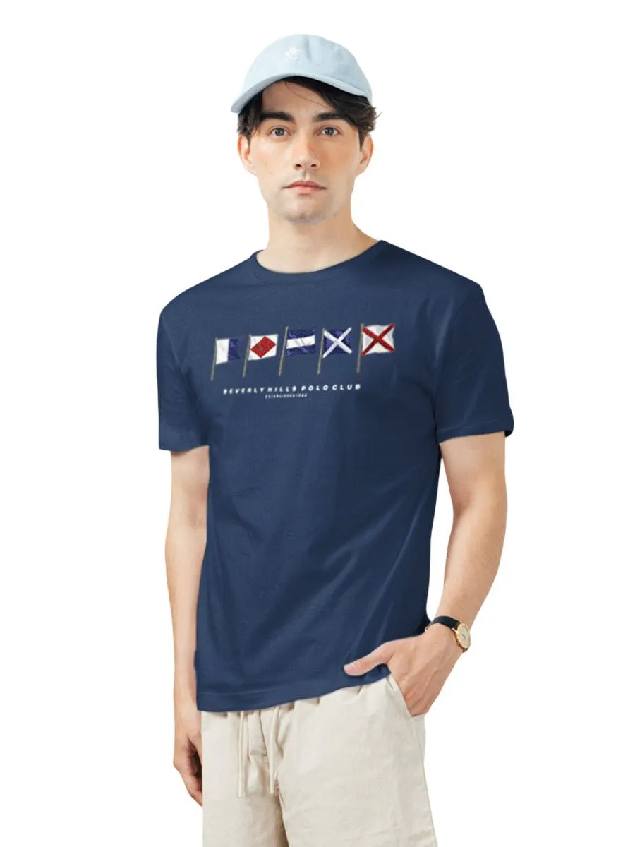 BEVERLY HILLS POLO CLUB Dark Blue Men T-Shirt REGULAR-FIT Model BNSR377
